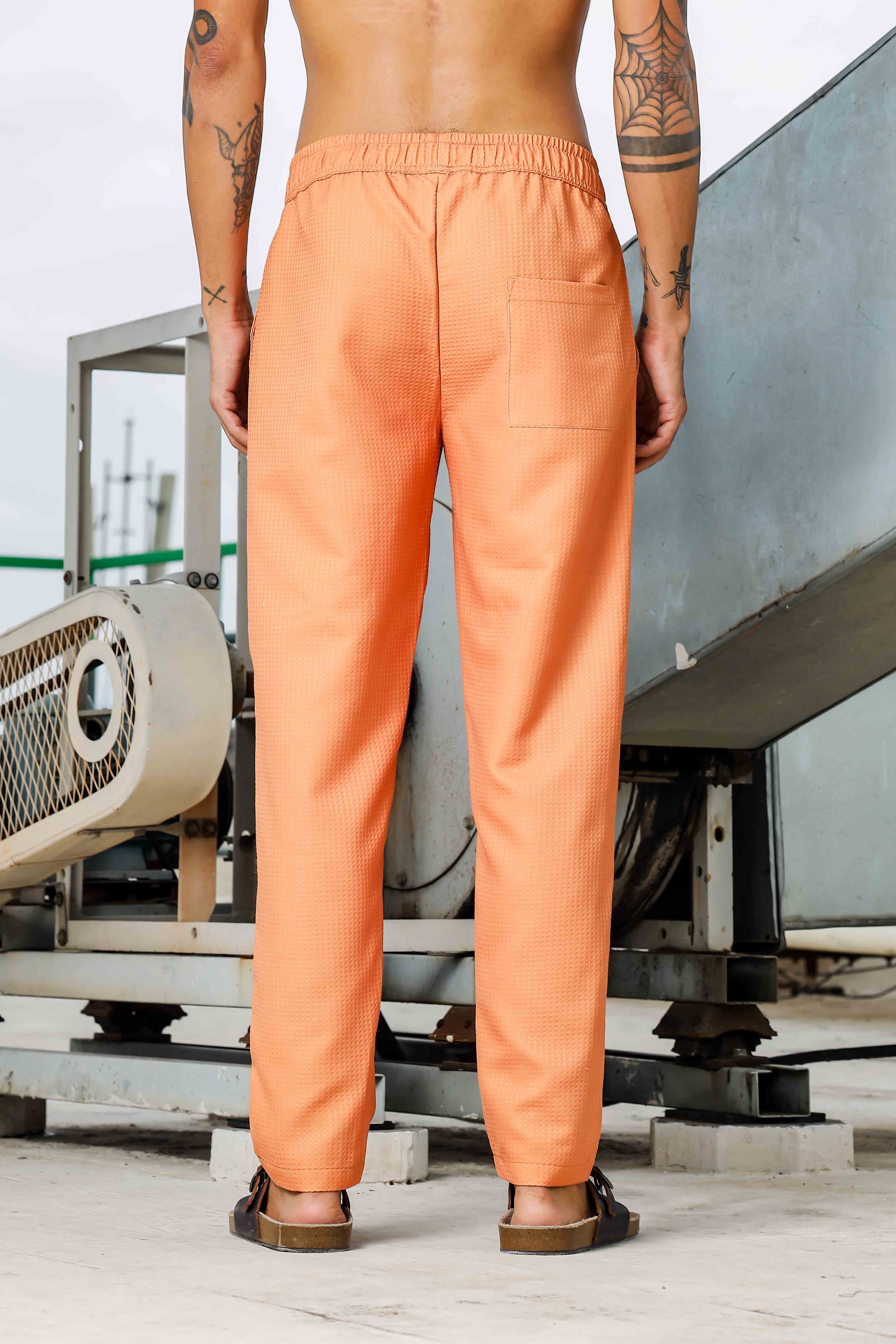 Brown Color Notched Lapel Textured Fabric Shirt & All Day Lounge Pants Co-ord Set