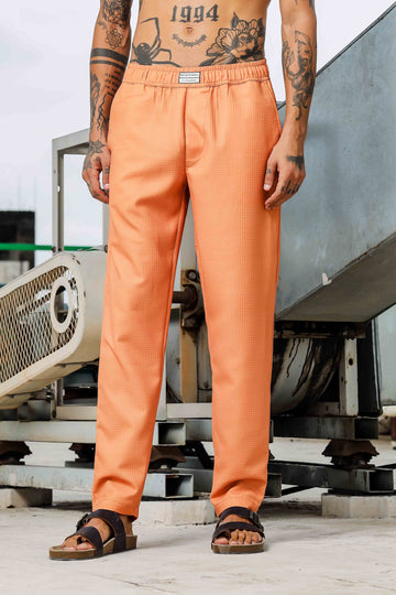 Camel Brown Textured Pattern All Day Pants