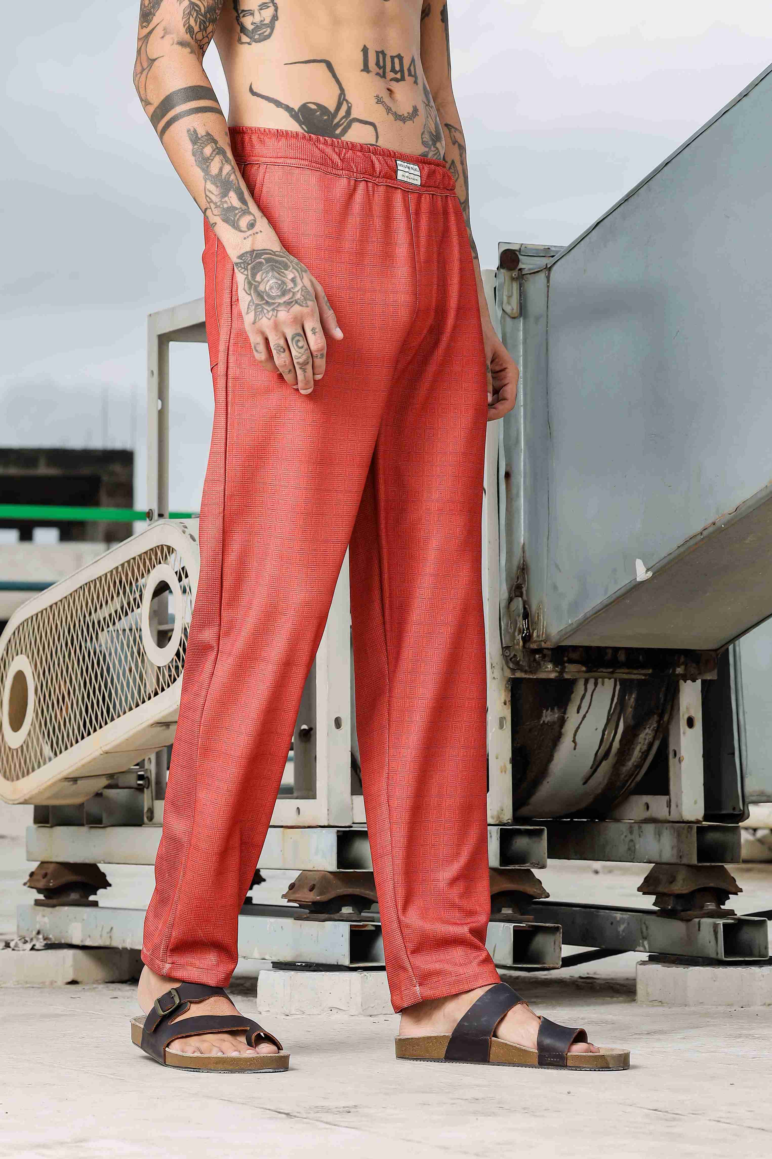 Rust Oversized Textured Fabric Shacket Shirt & All Day Pants Co-ord Set