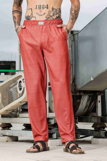 Brown Textured Pattern All Day Pants
