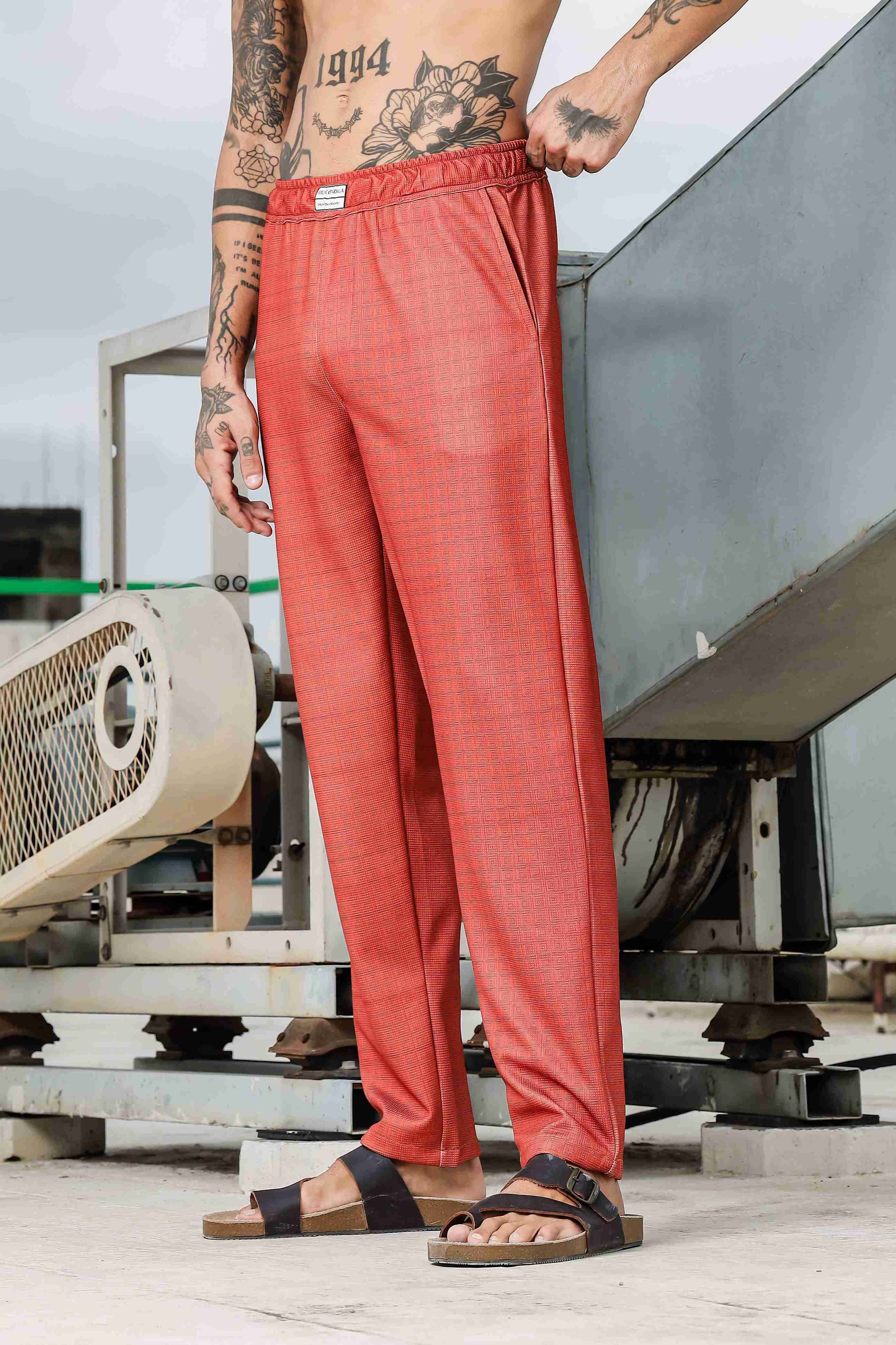 Rust Oversized Textured Fabric Shacket Shirt & All Day Pants Co-ord Set