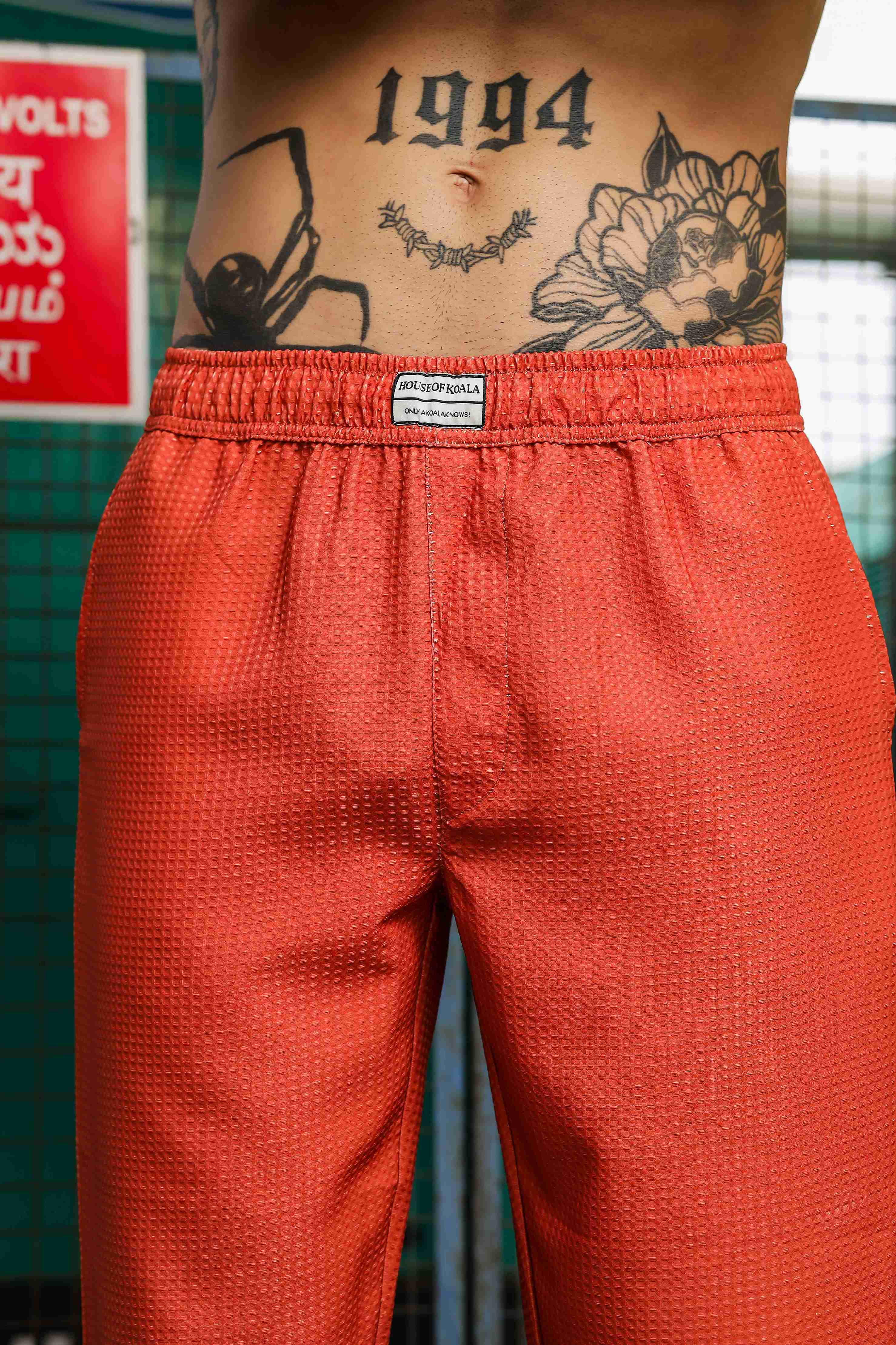 Rust Textured Relaxed Fit All Day Pants