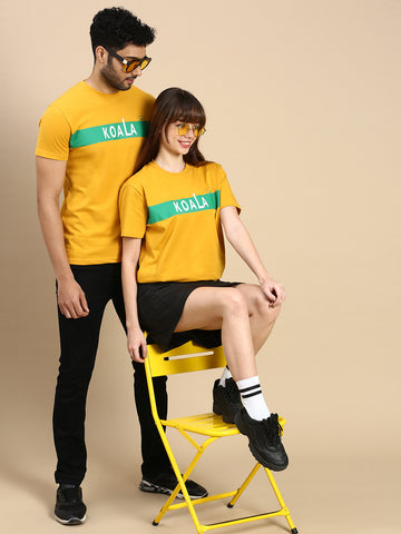Unisex Relaxed Fit Crew Neck Zóni Yellow TShirt