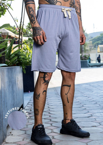 Unisex Grey Casual Wear Knitted All-Day Comfort Shorts
