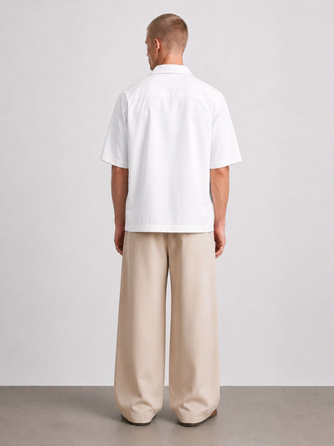White Embroidered Relaxed Fit Oversized Half Sleeve Casual Resort Shirt