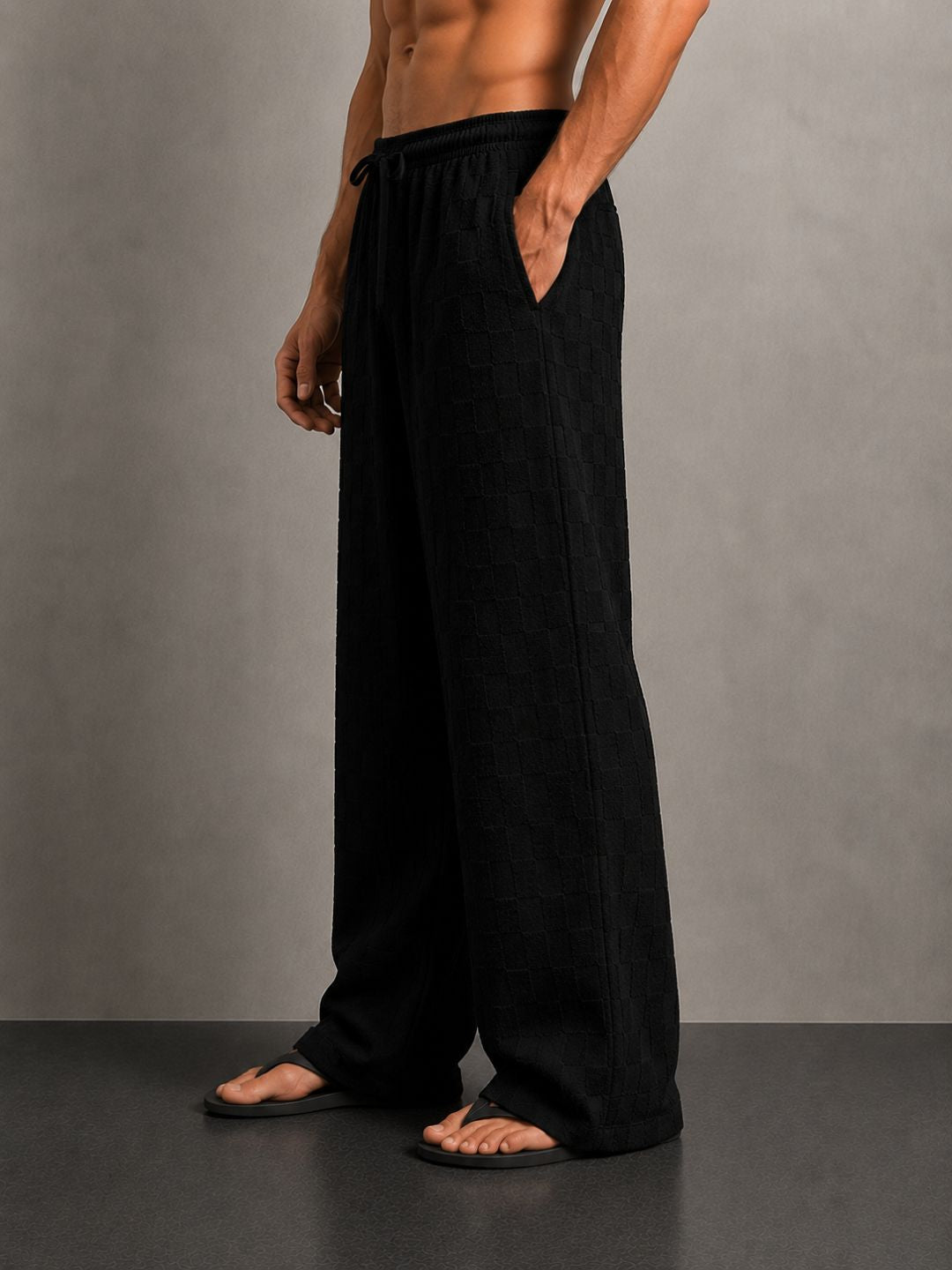Black Textured Oversized Full Sleeve Polo Neck Tee & Trackpant Co-ord Set