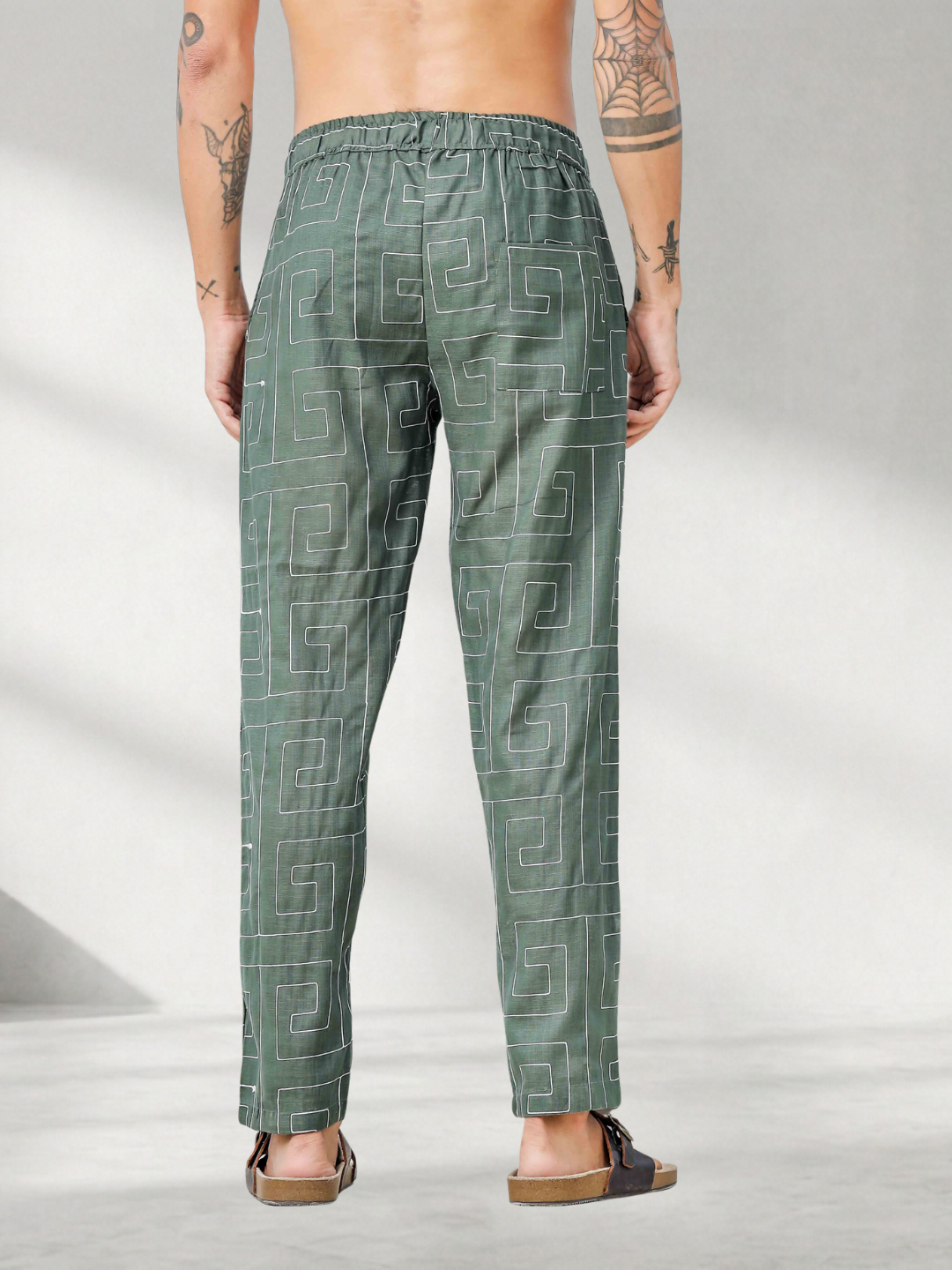 Olive Linen Blend Textured All Day Pants