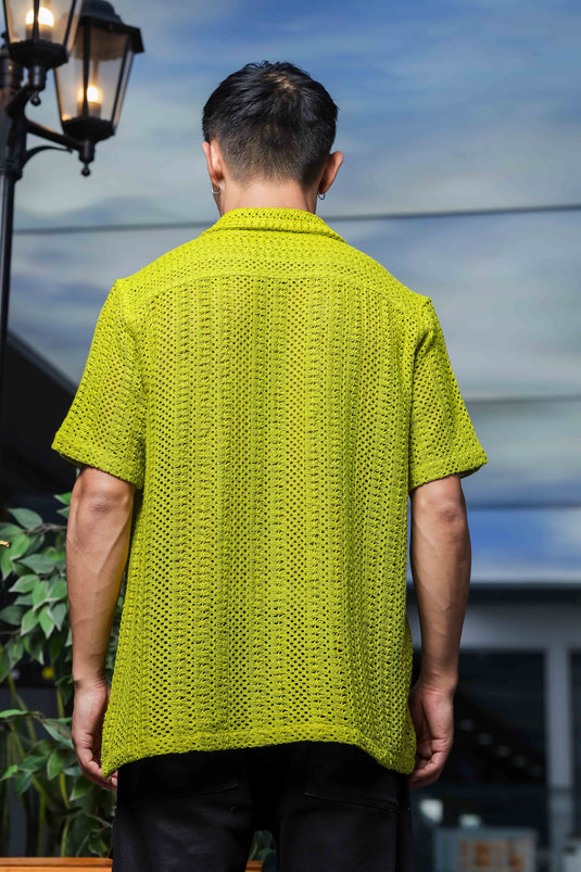 Lime Green Crochet Shirt