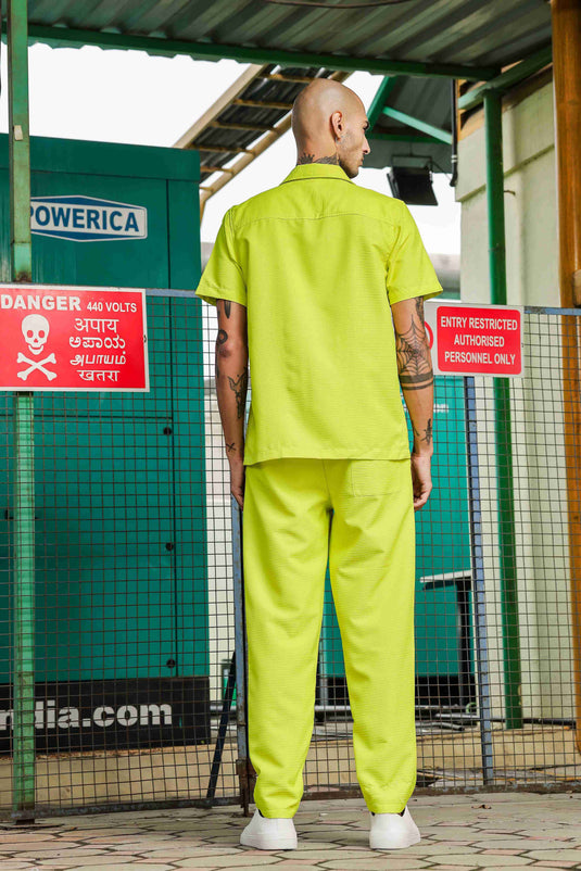 Oversized Textured Lime Green Coord Set