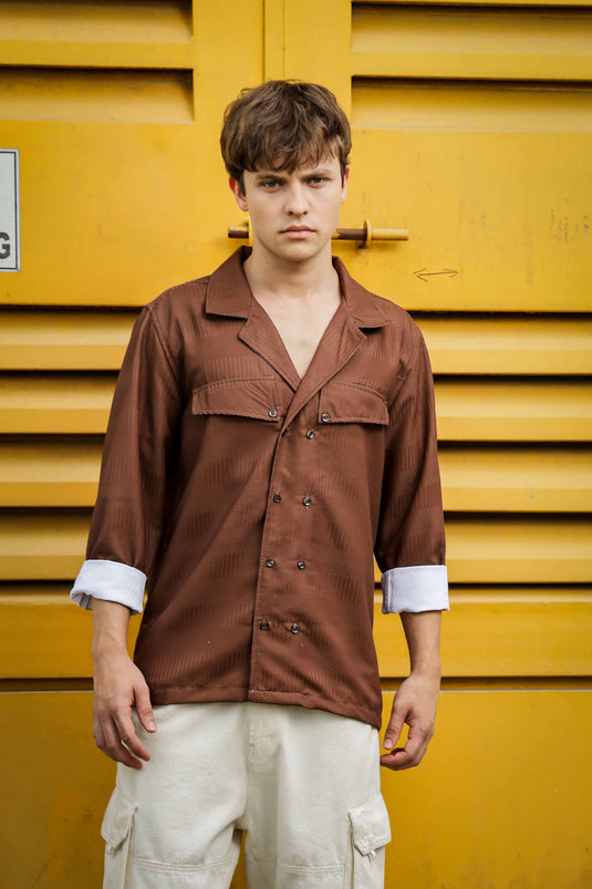 Brown Textured Shirt