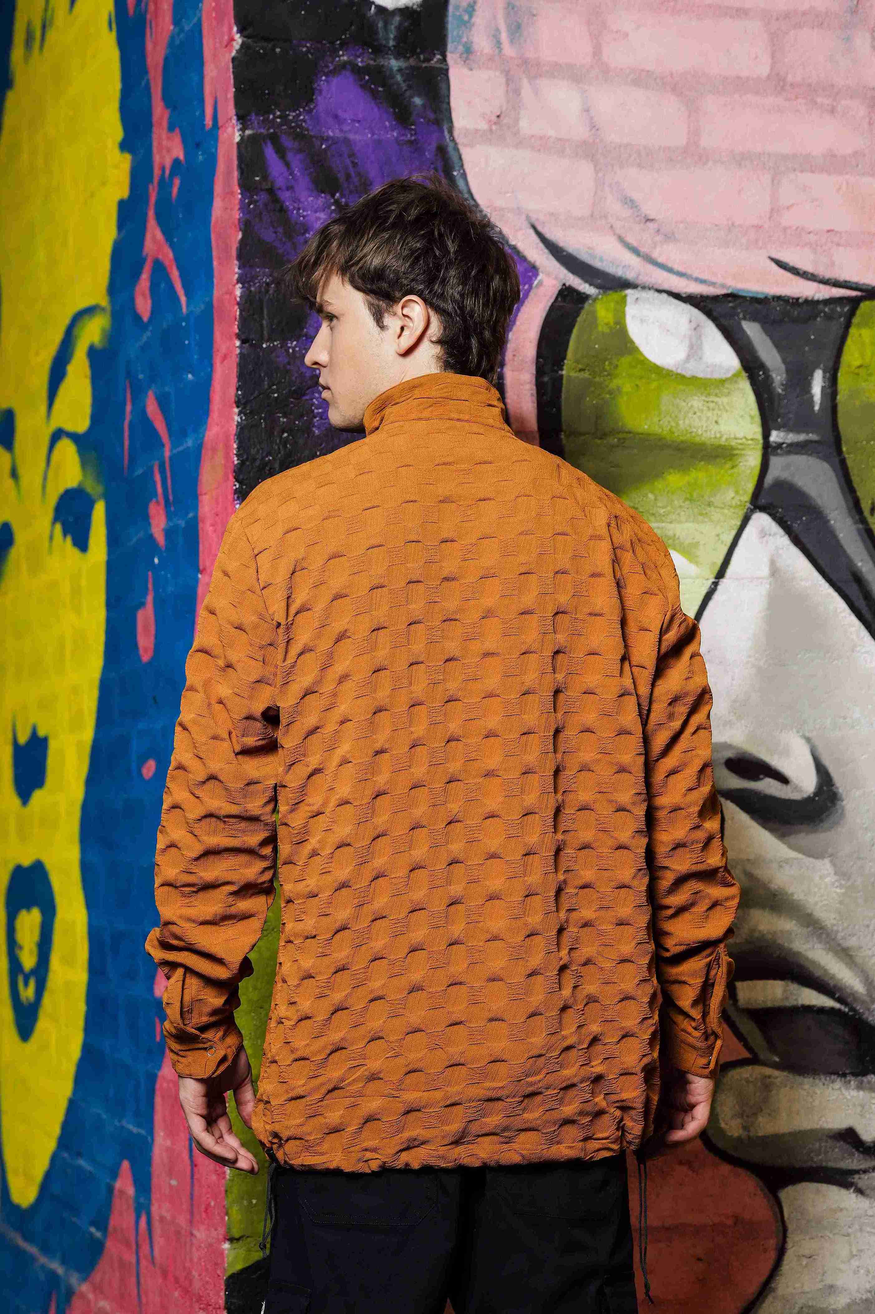 Mustard Oversized Textured Shirt Shacket