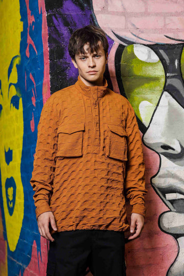 Mustard Oversized Textured Shirt Shacket