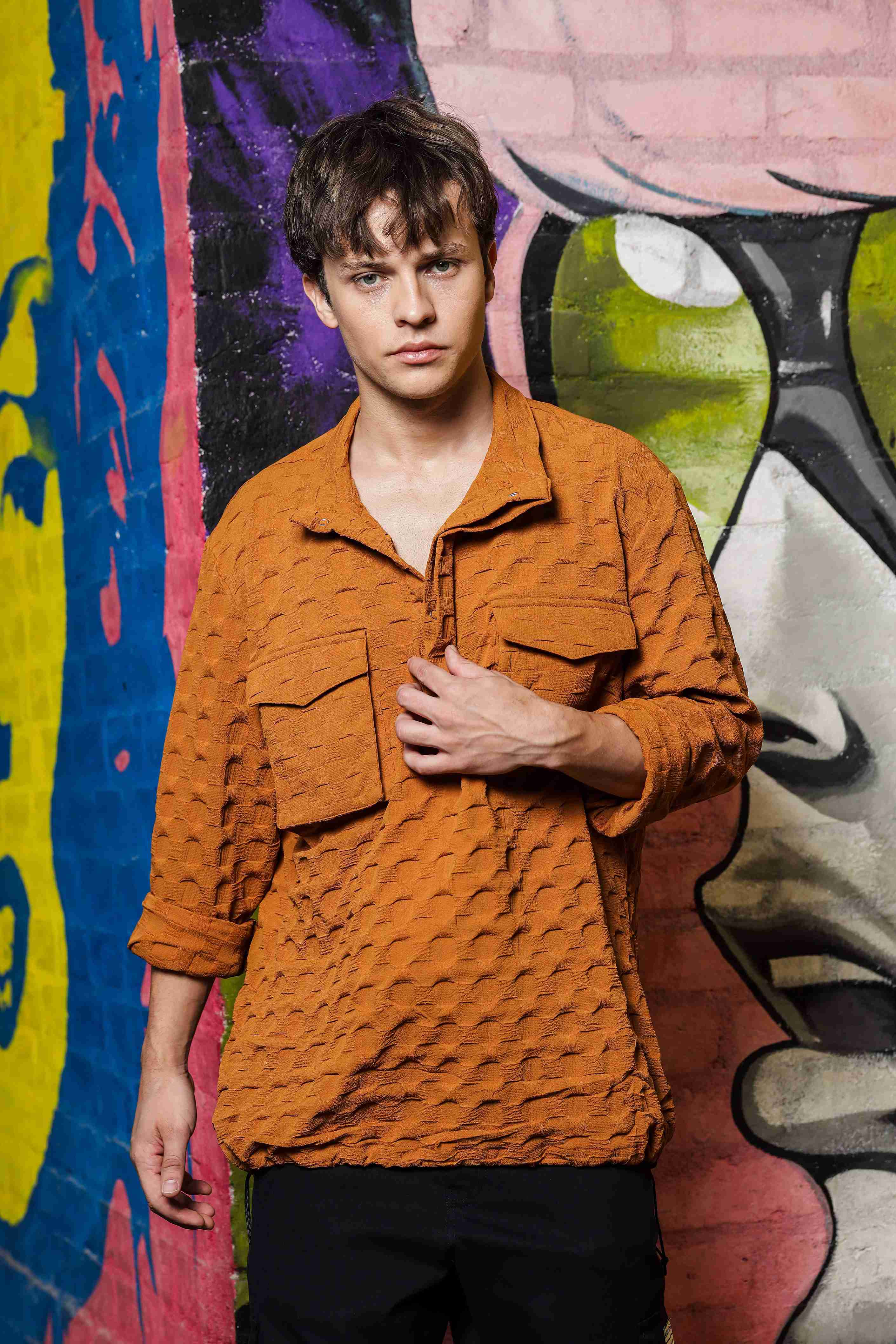 Mustard Oversized Textured Shirt Shacket