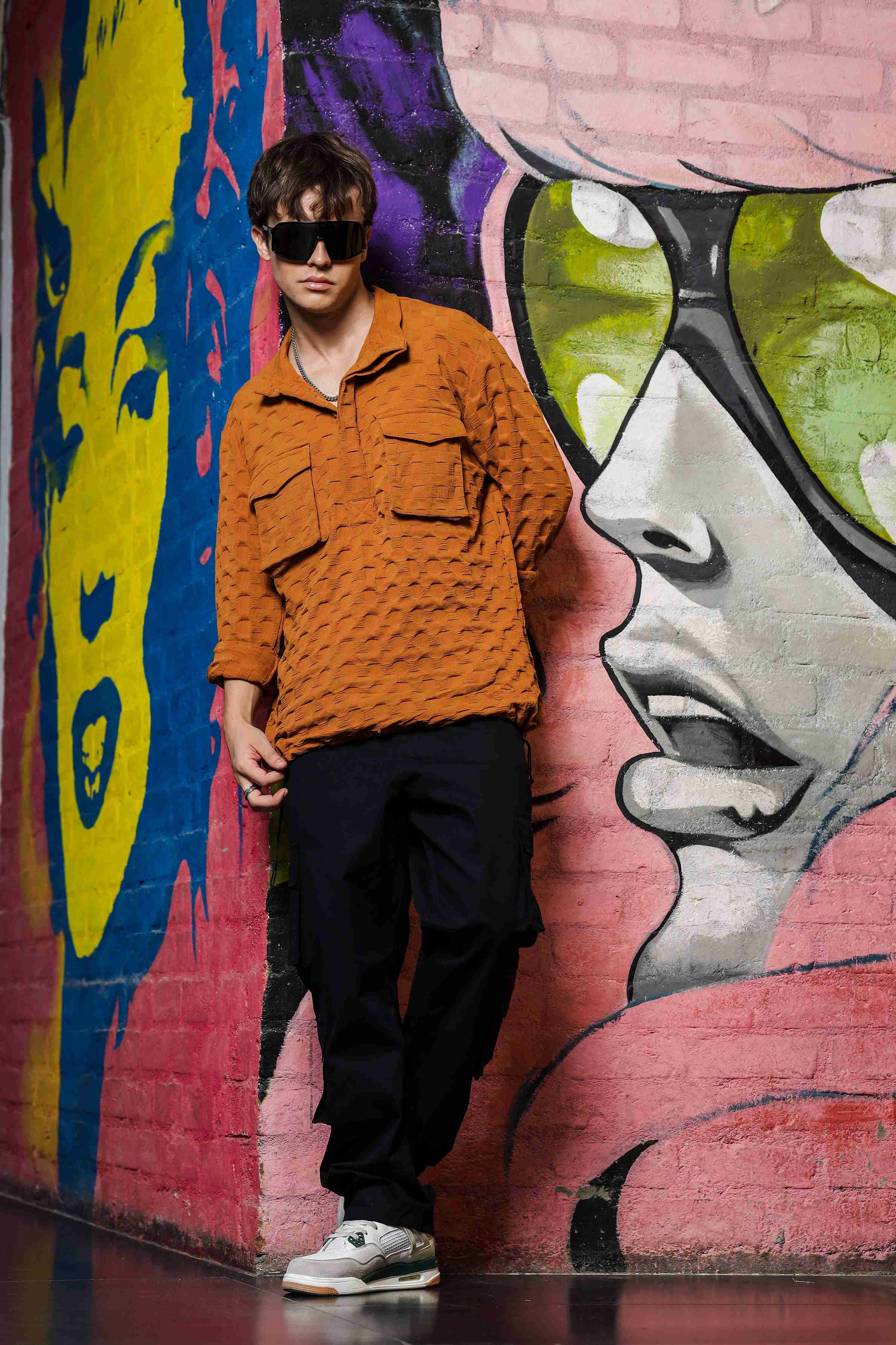 Mustard Oversized Textured Shirt Shacket