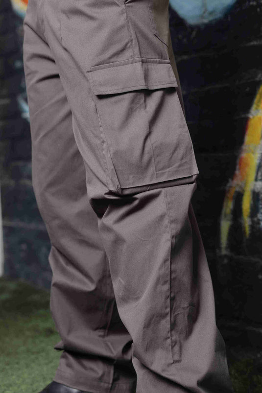 Unisex Baggy fit Grey Cargo Trousers