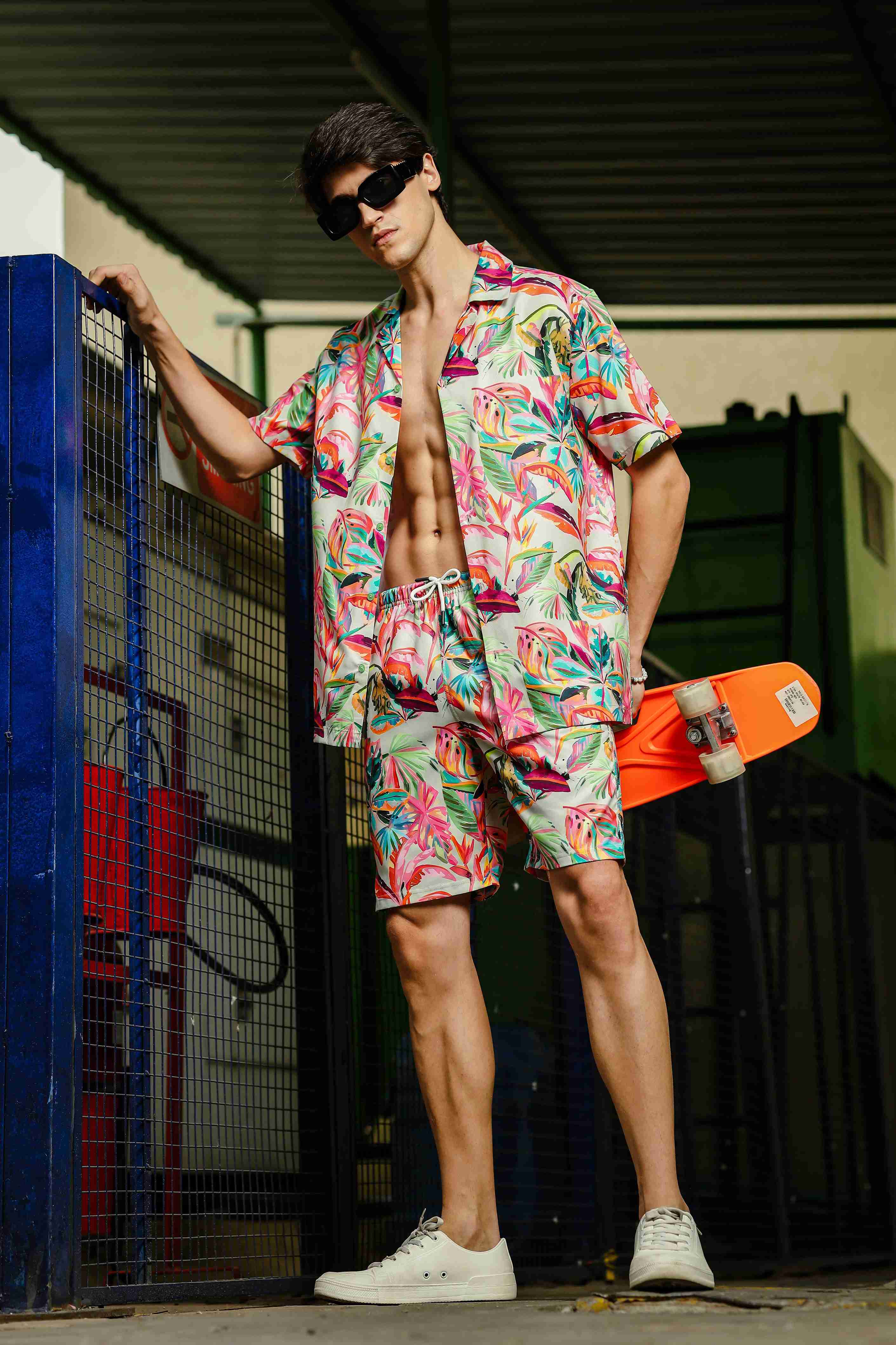 Unisex Relaxed Fit Floral Printed Shorts