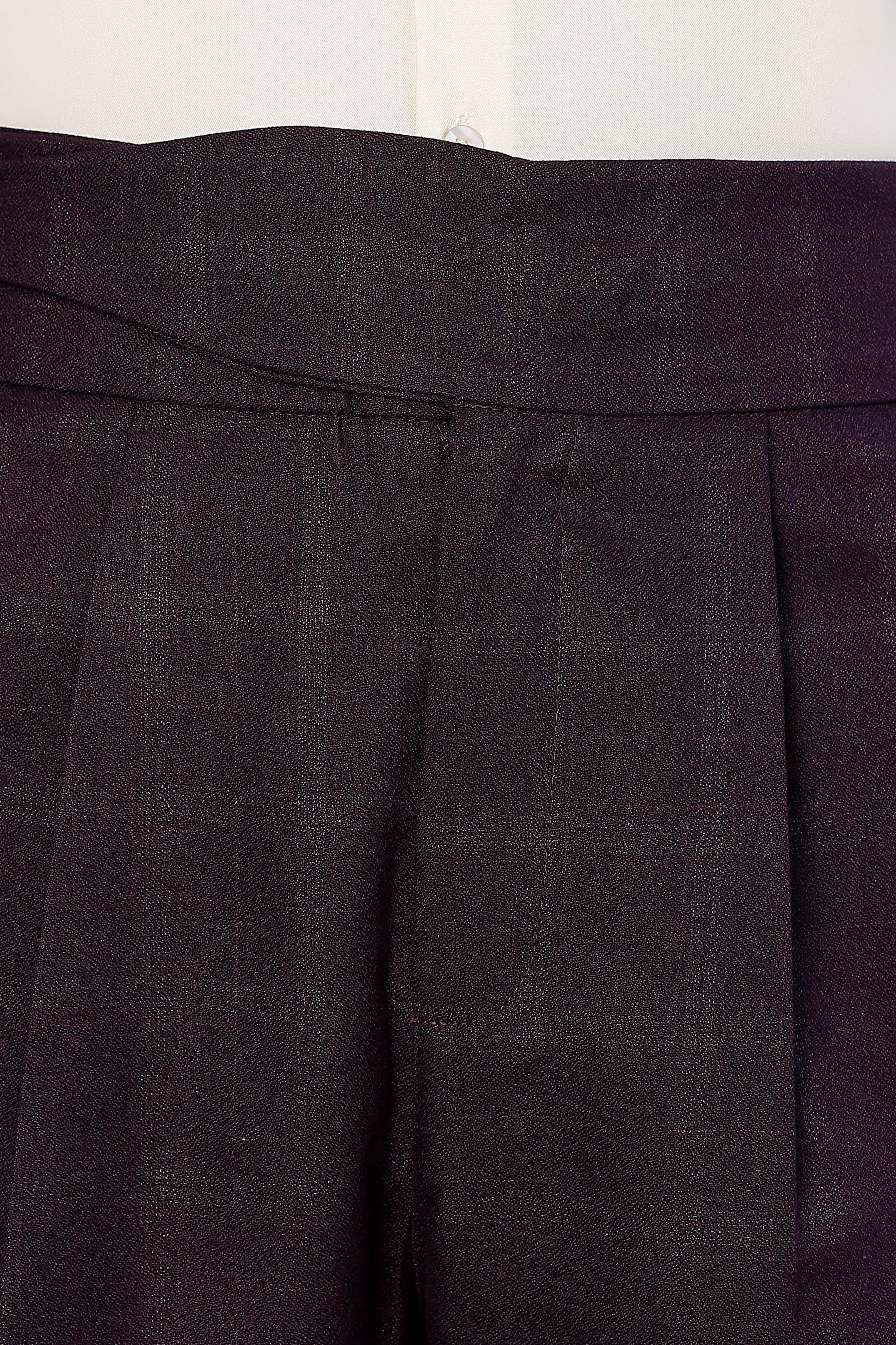 Wine Premium Tweed Blend  Gurkha Trousers with Double Pleated Front