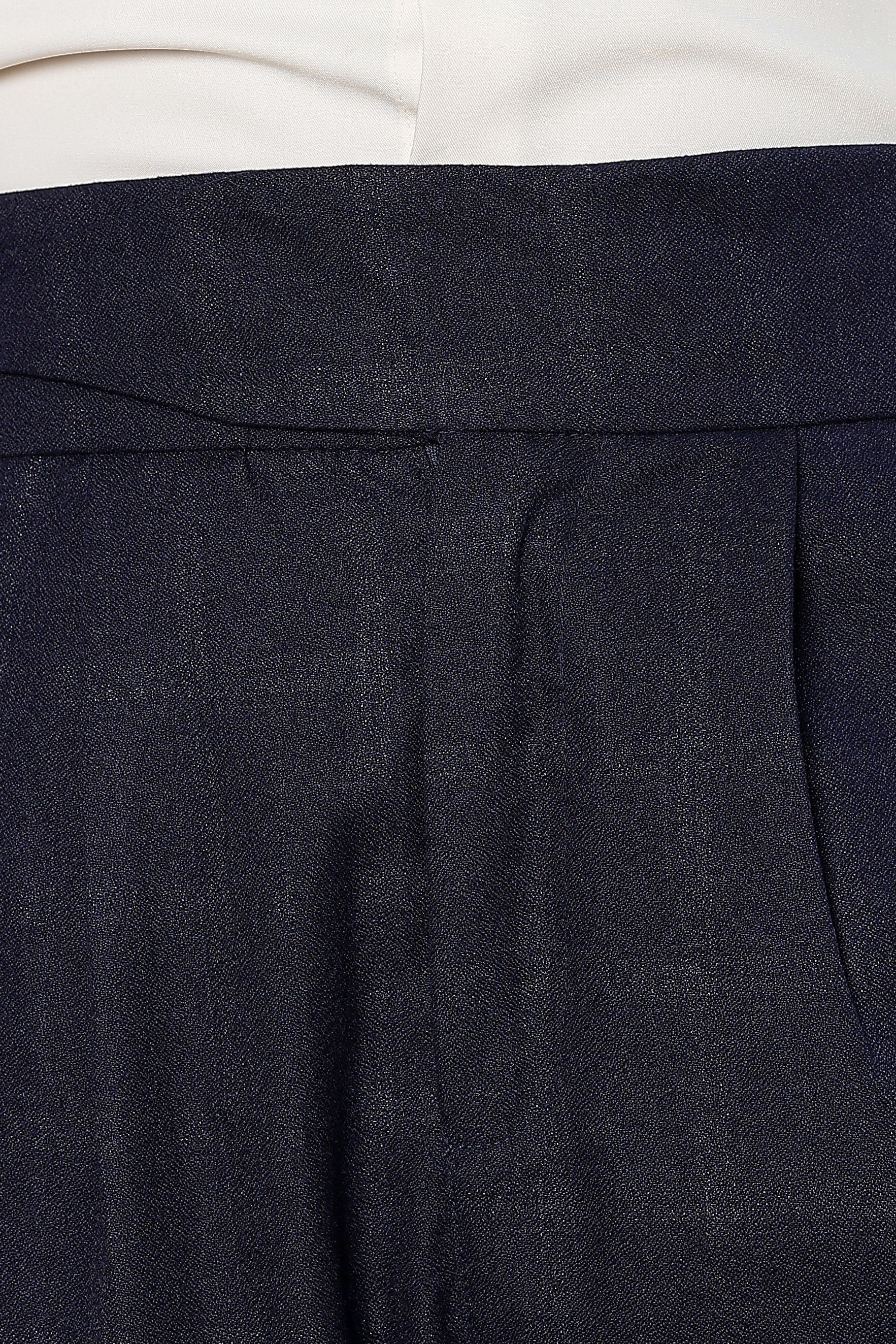 Navy Premium Tweed Blend Gurkha Trousers with Double Pleated Front