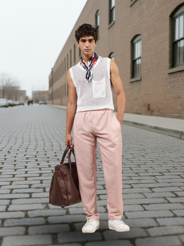 Unisex Peach Solid Mid-Rise All Day Relaxed Fit Pants