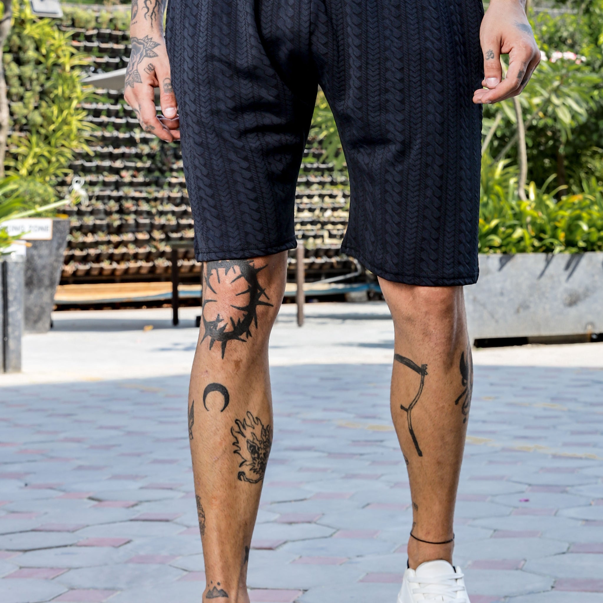 Black Casual Wear Knitted All-Day Comfort Shorts