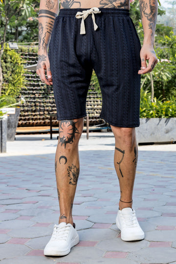 Black Casual Wear Knitted All-Day Comfort Shorts