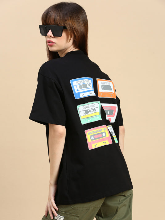 Unisex Oversized Fit Tamaño  Black TShirt