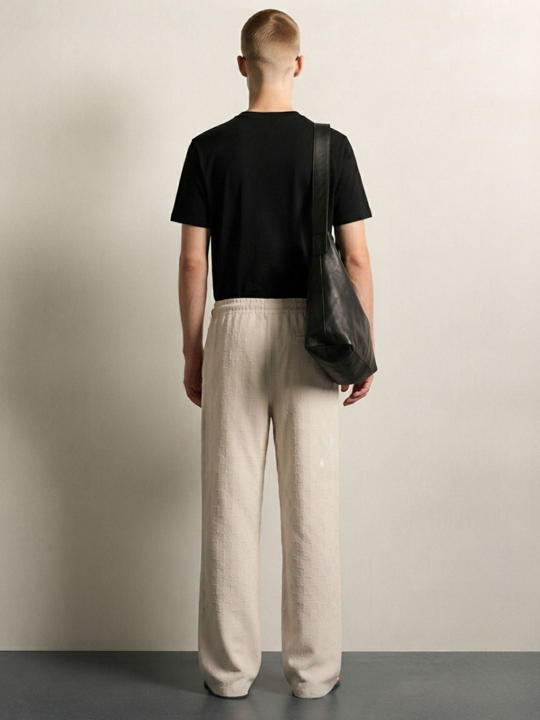 Off-White Super Soft Textured Extra Baggy Korean Pant
