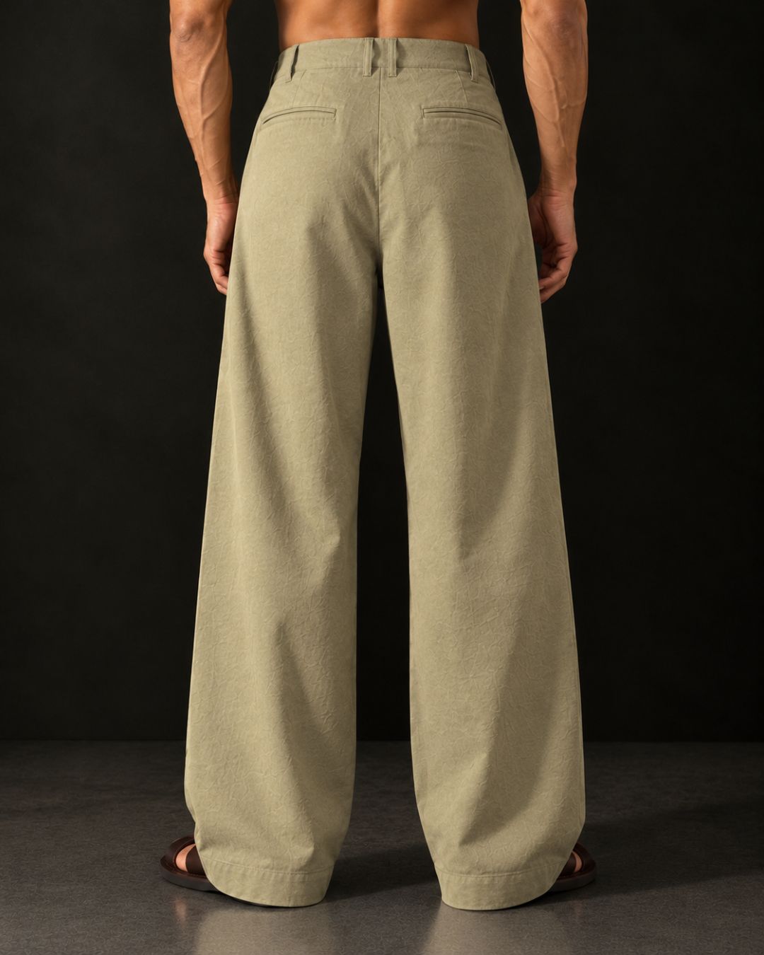 Beige Baggy fit Street Savvy Double Pleated Korean Trousers