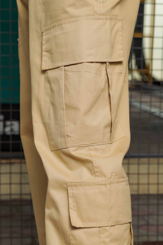 Unisex Relaxed fit Khaki Baggy Cargo Trousers