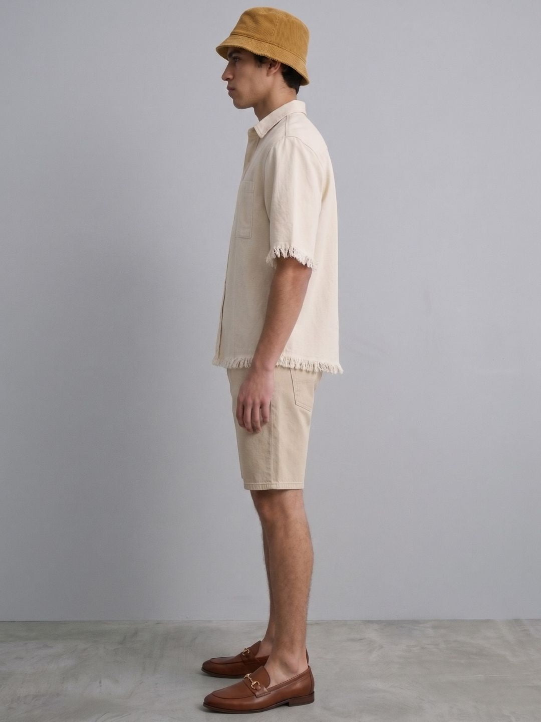 Off-White Raw Edge Oversized Box-Fit Spread Collar Premium Denim Shirt