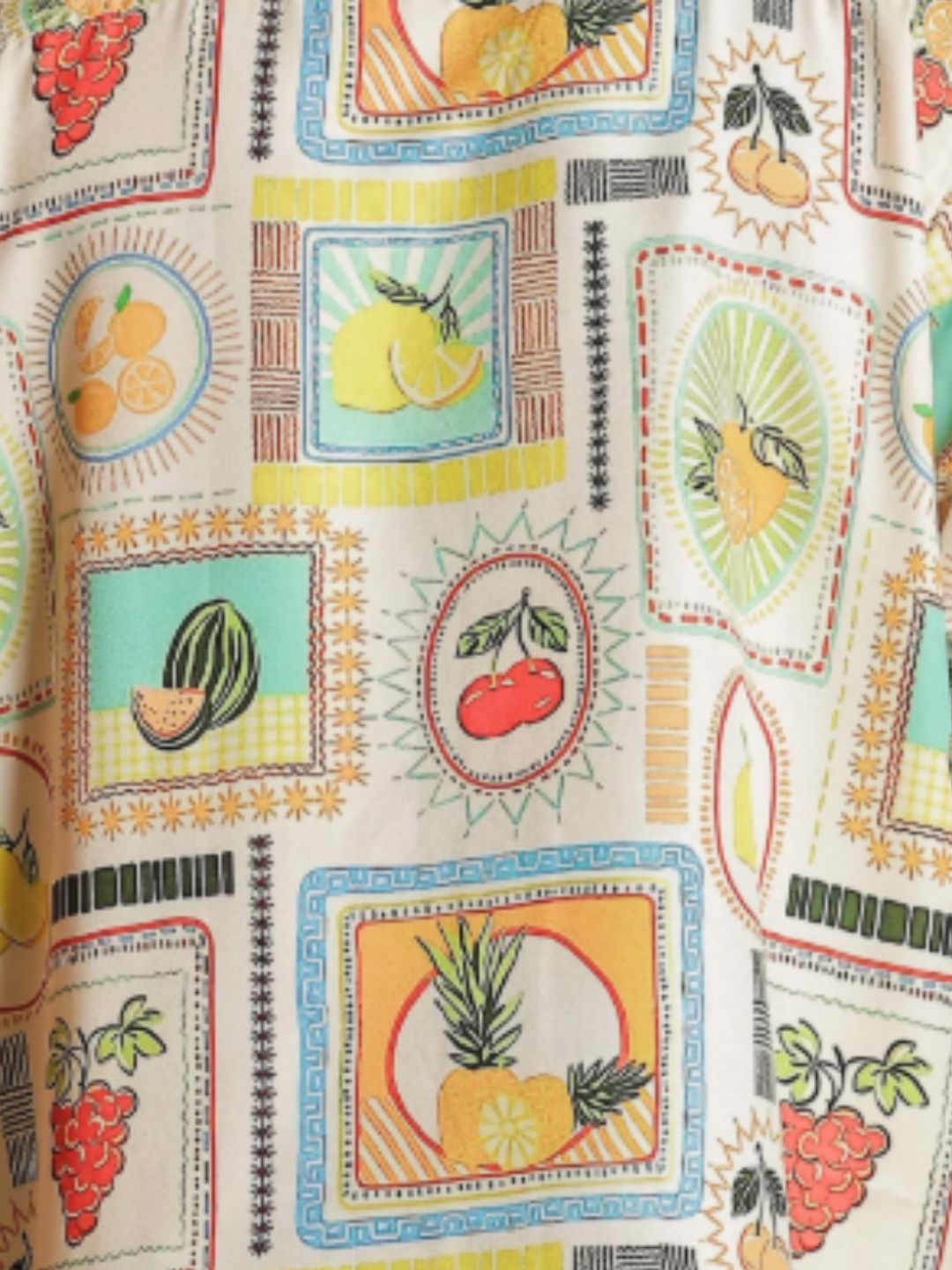Beige Quirk Tropical Printed  Classic Relaxed Fit Resort Shirt