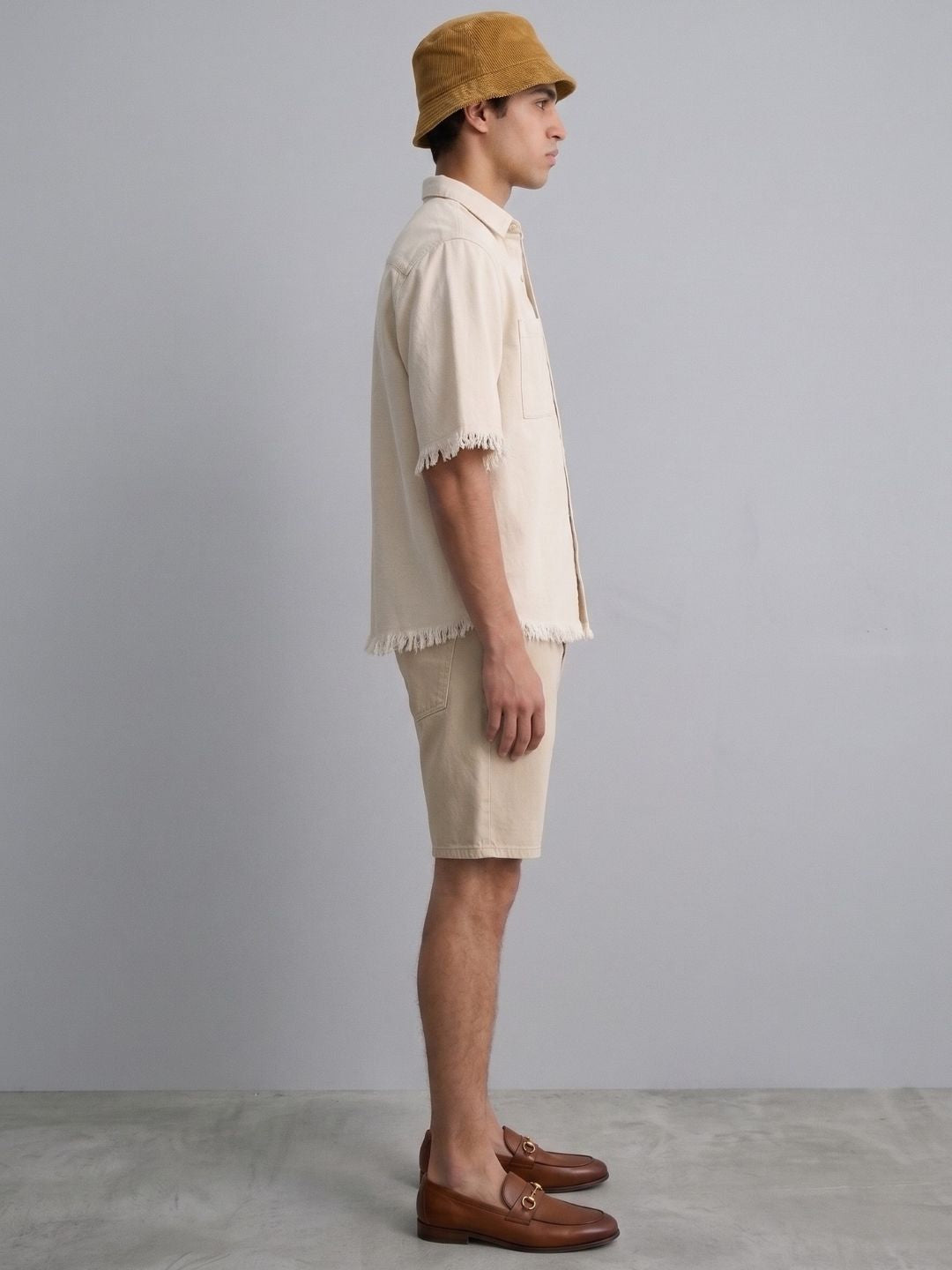 Off-White Raw Edge Oversized Box-Fit Spread Collar Premium Denim Shirt