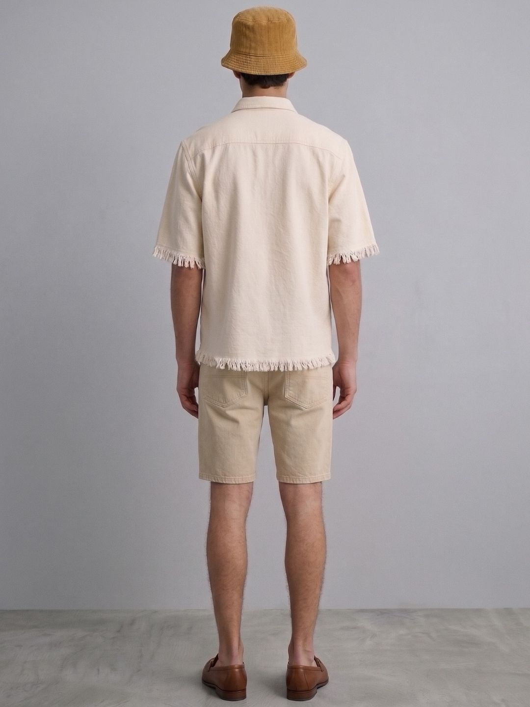 Off-White Raw Edge Oversized Box-Fit Spread Collar Premium Denim Shirt
