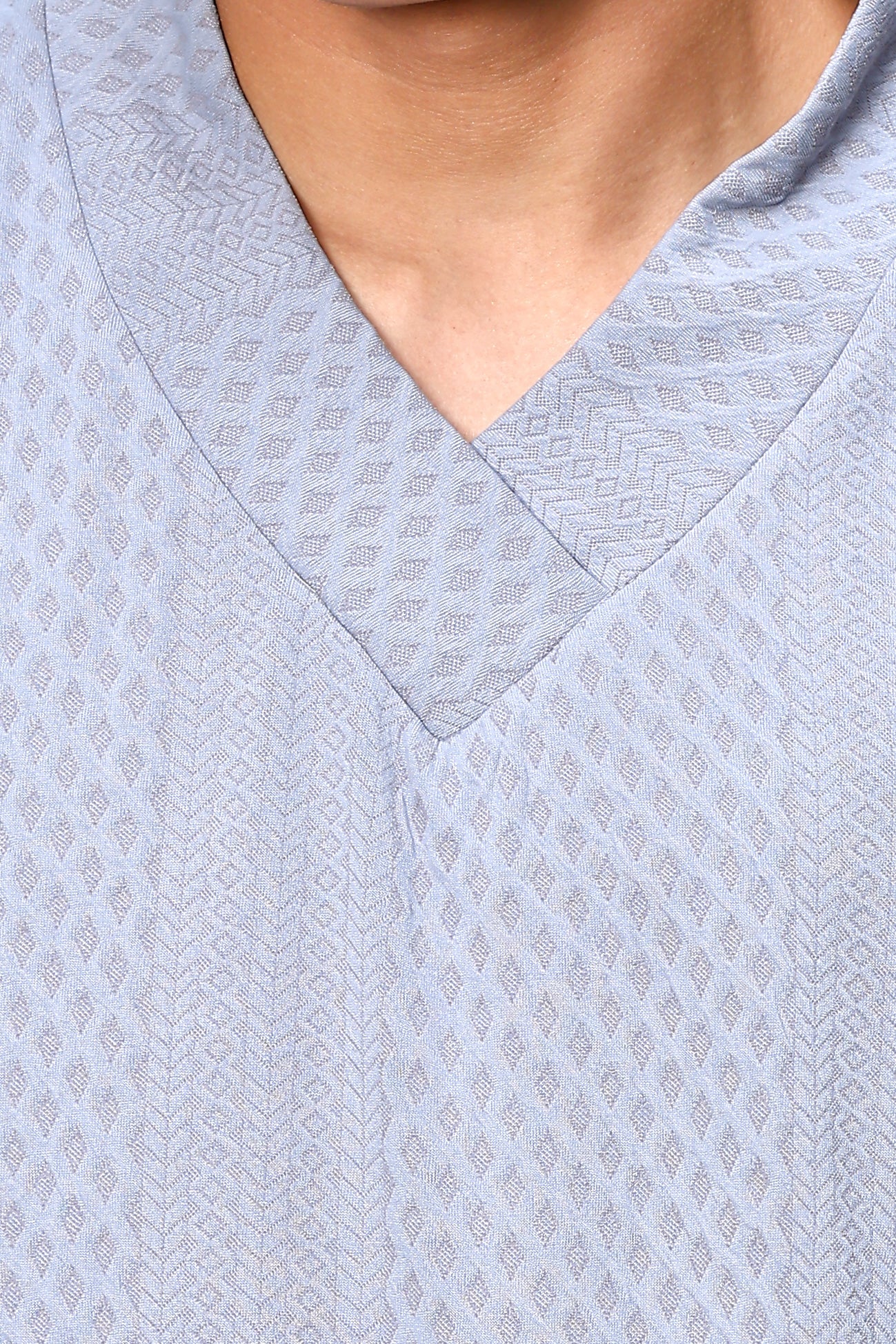 Unisex Grey Textured Oversized V-Neck Tee & Shorts Co-ord Set