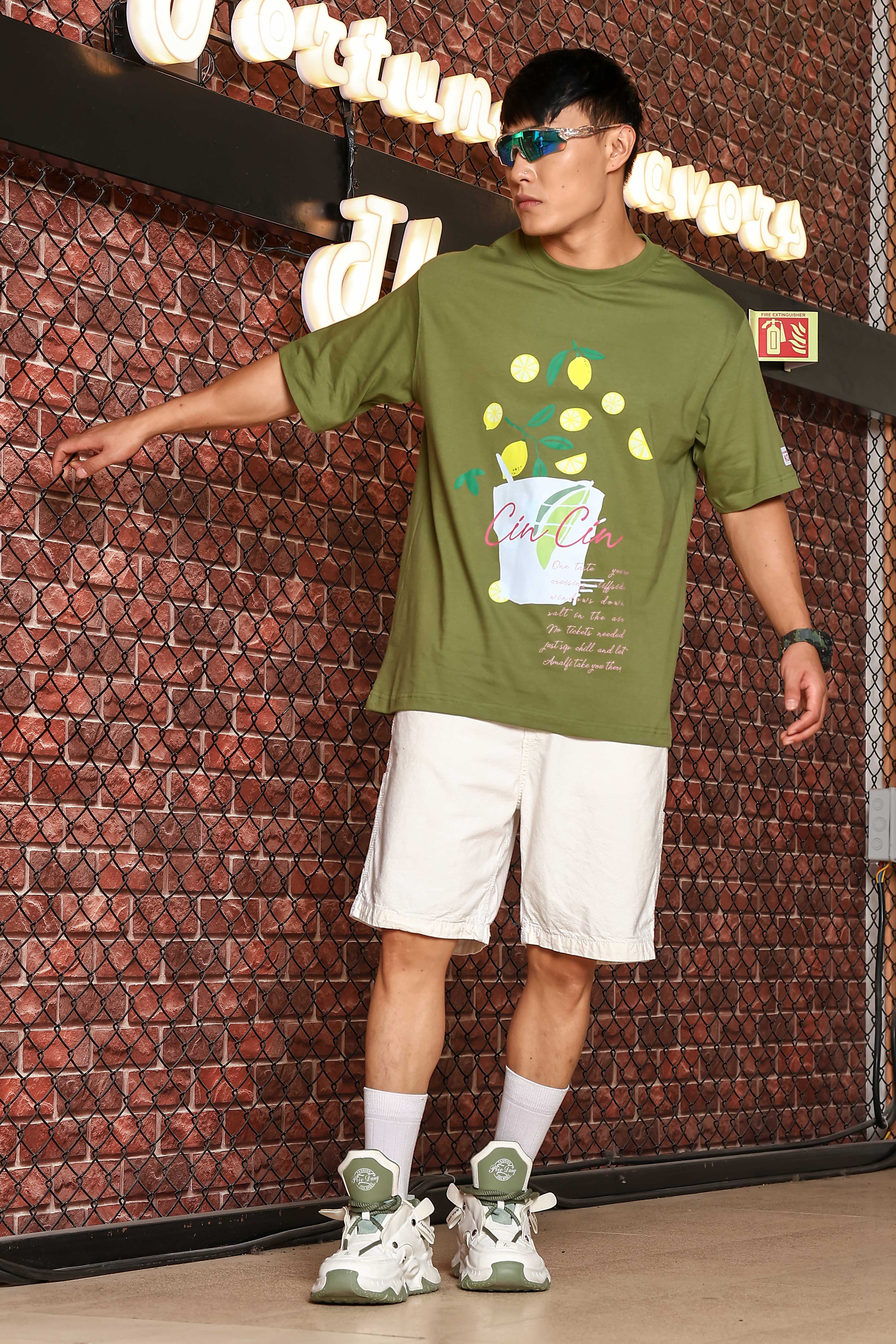 Oliver Oversized Printed Drop-Shoulder Sleeve Pure Cotton T-shirt