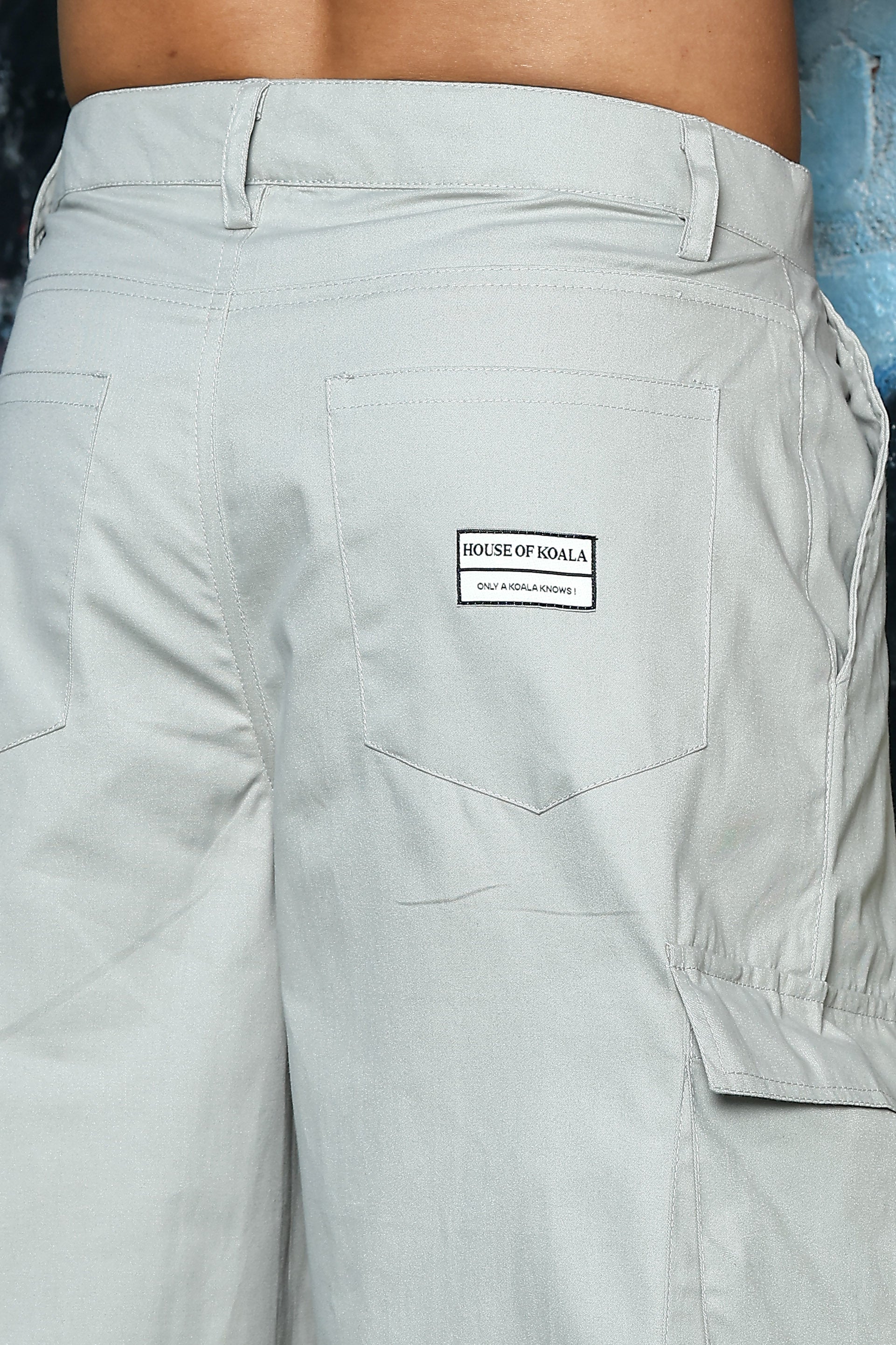 Unisex Baggy fit Grey Cargo Trousers