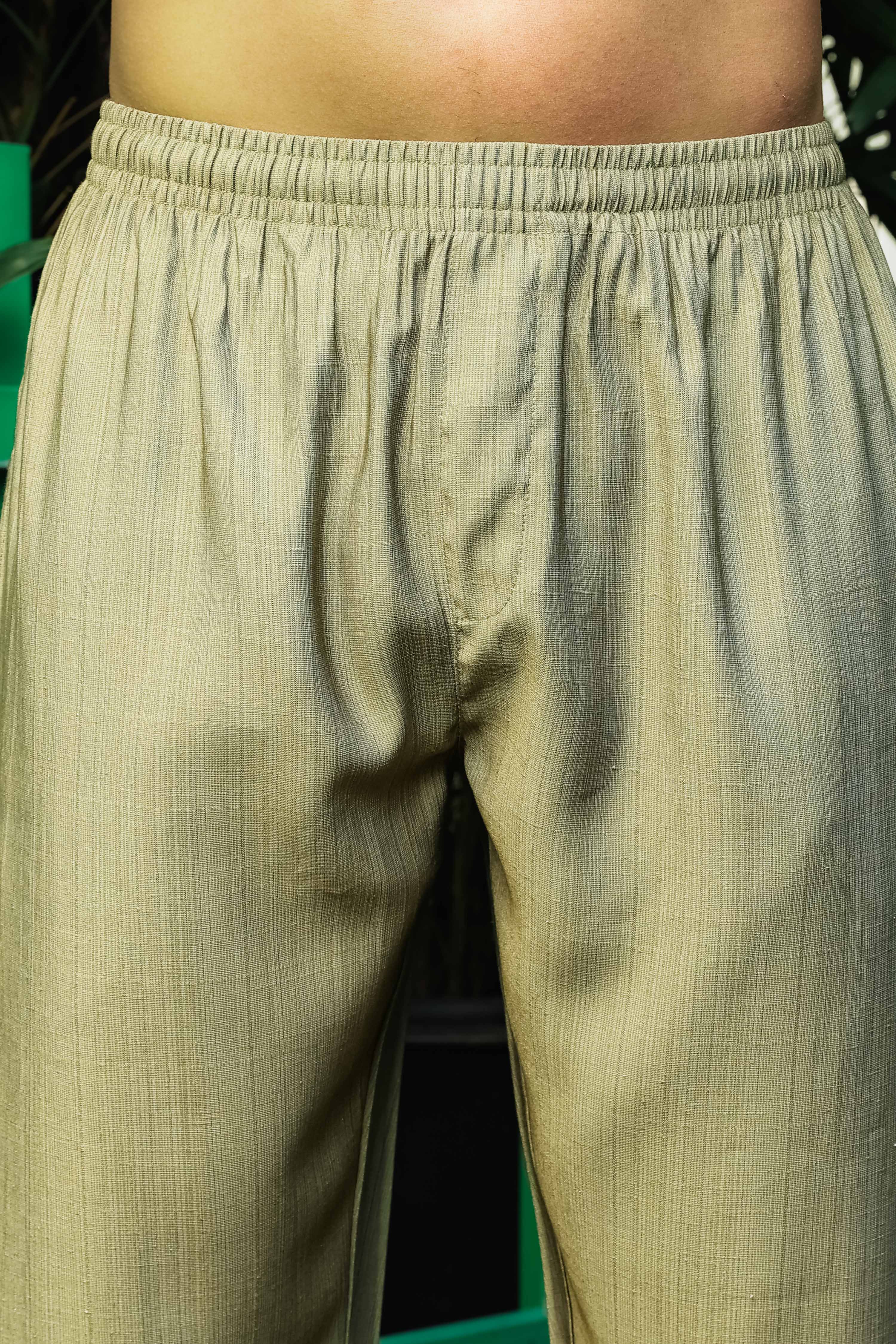 Olive Solid Relaxed Fit All Day Trousers