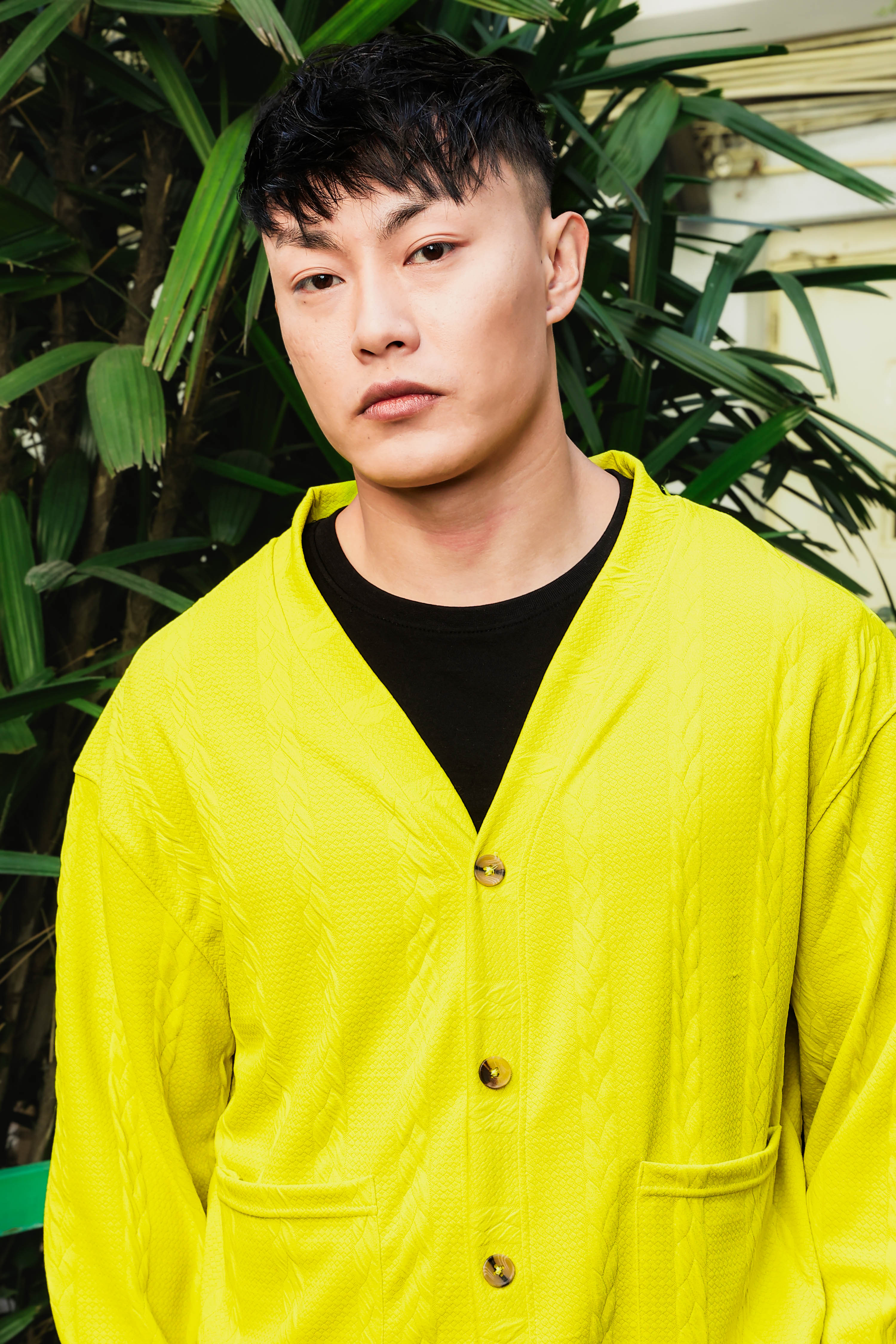 Neon Green Textured Oversized Heavy Duty Knit Cardigan &Trackpant Co-ord Set