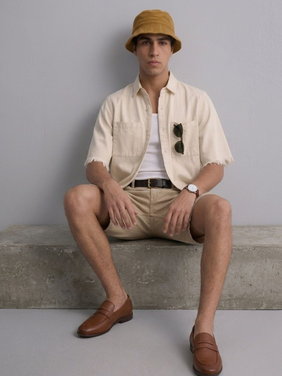 Off-White Raw Edge Oversized Box-Fit Spread Collar Premium Denim Shirt