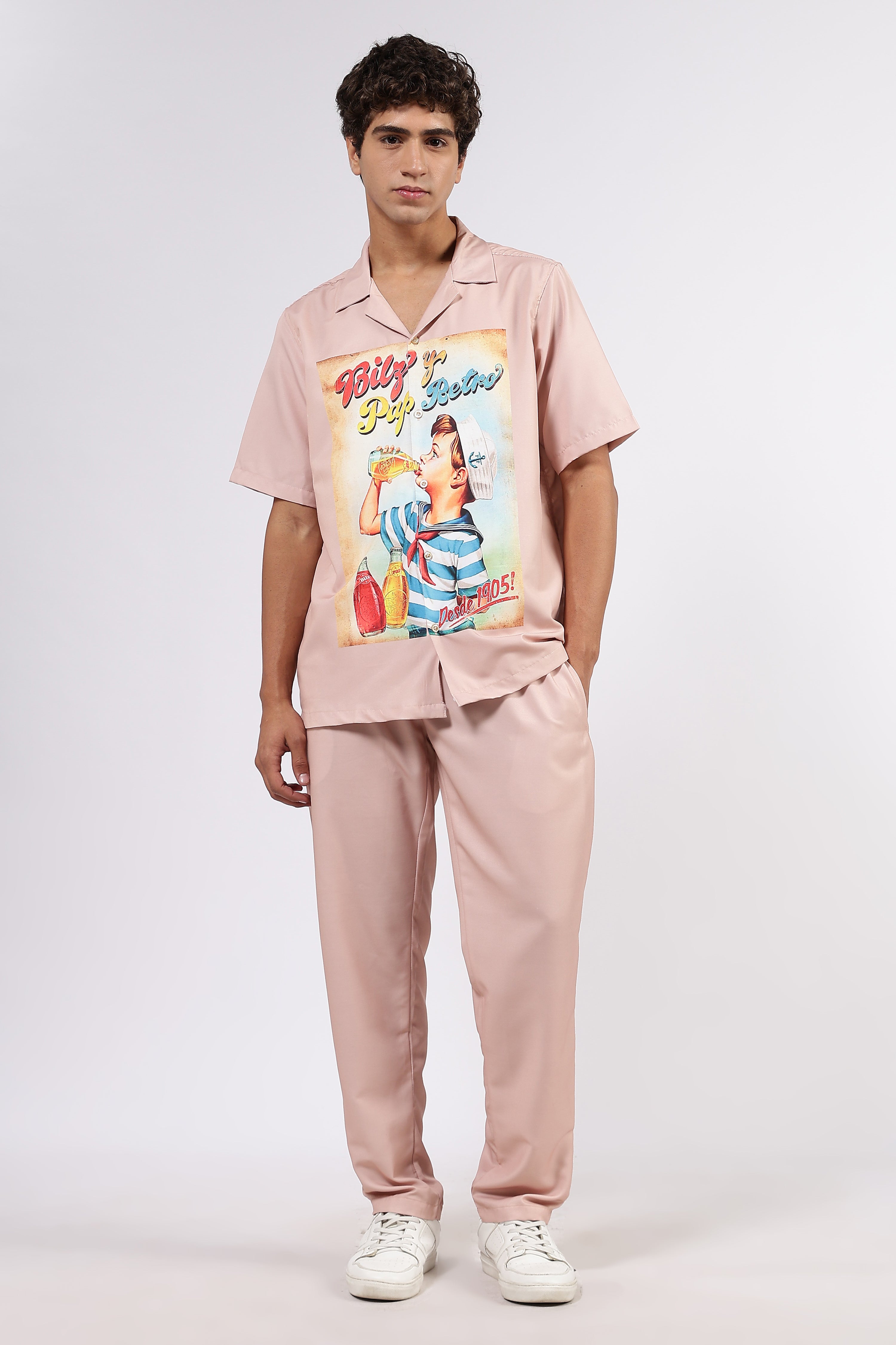 Resort Printed Cuban Shirt & All Day Lounge Pant Relaxed Fit Co-Ord Set