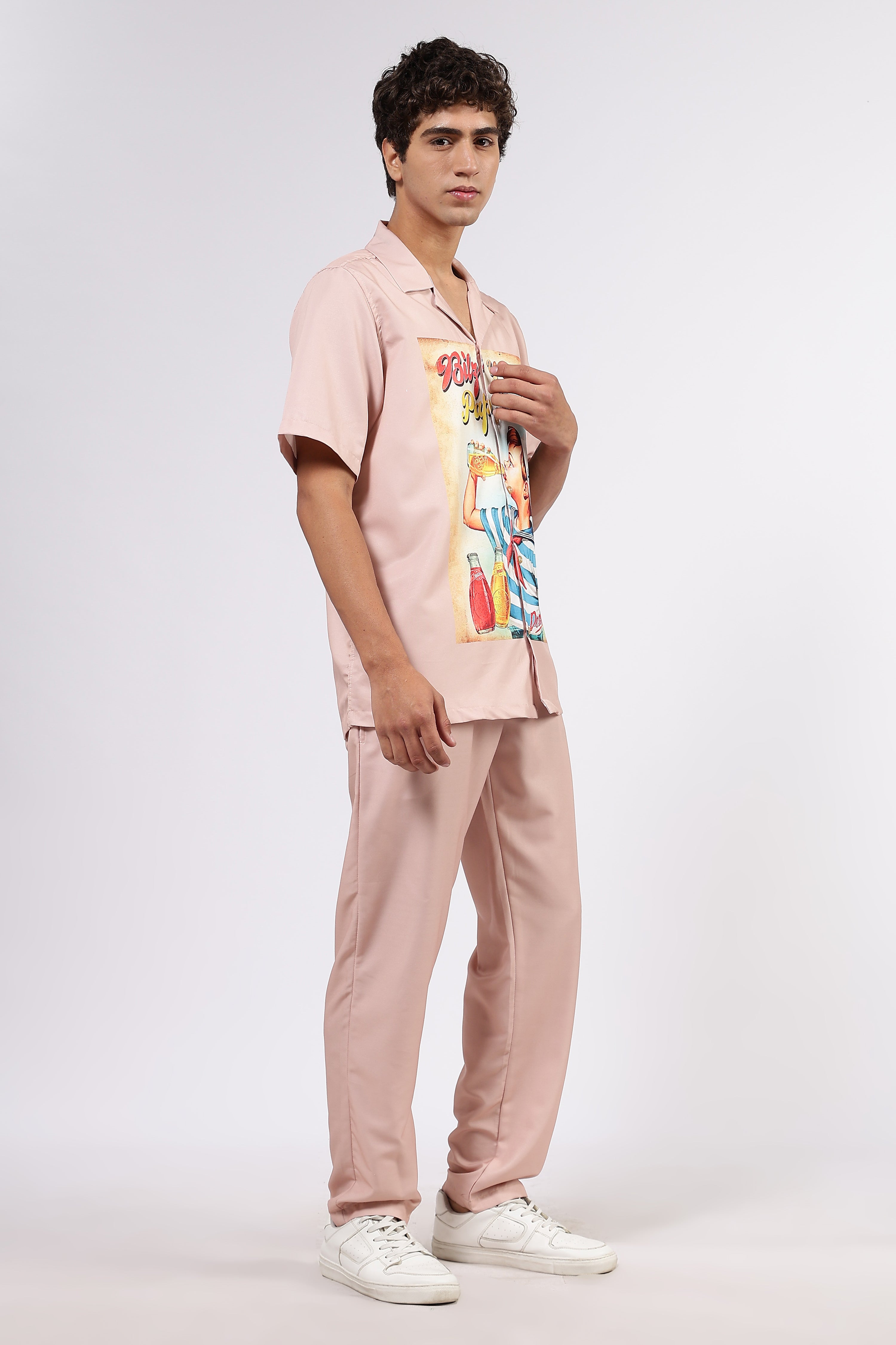 Resort Printed Cuban Shirt & All Day Lounge Pant Relaxed Fit Co-Ord Set