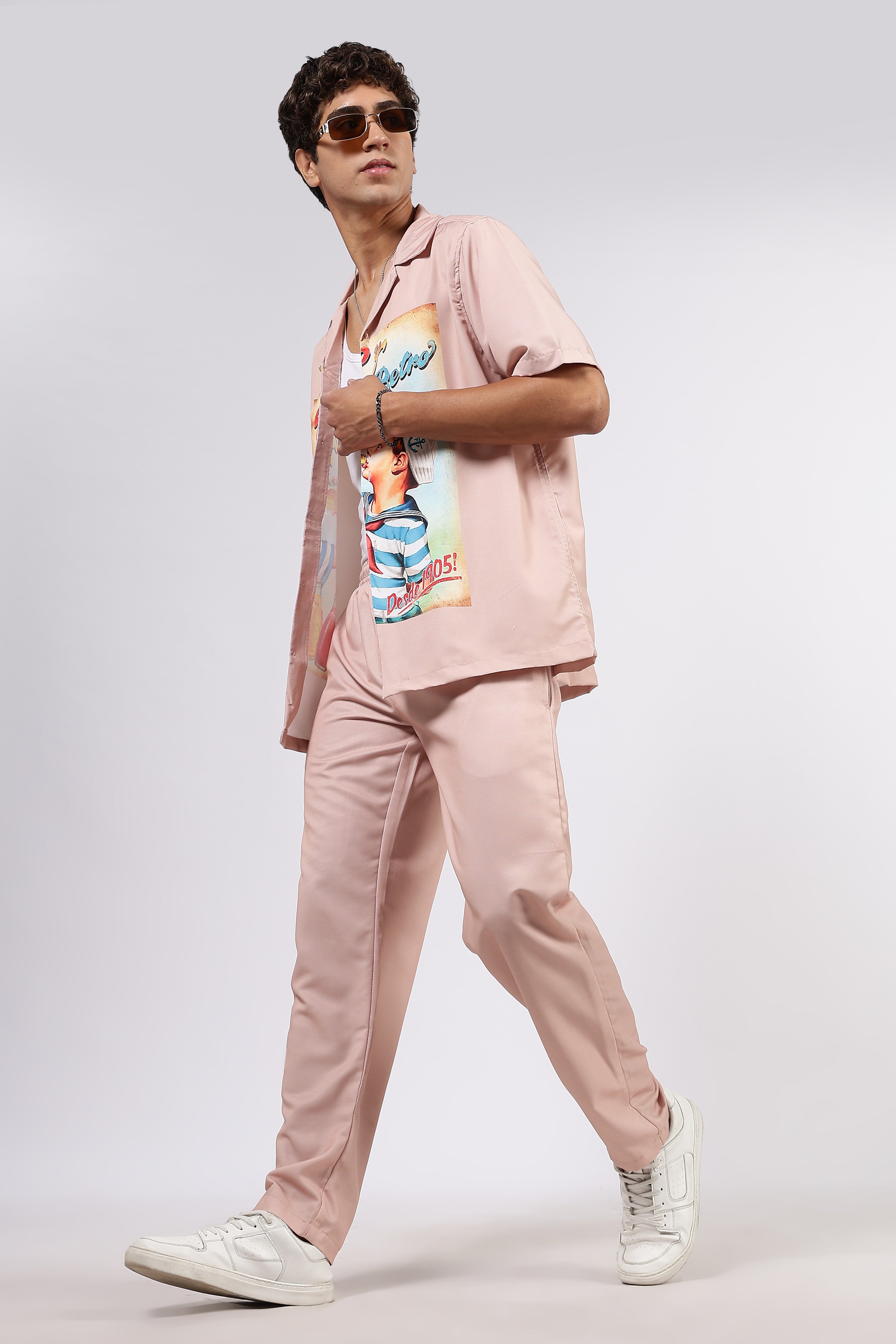 Resort Printed Cuban Shirt & All Day Lounge Pant Relaxed Fit Co-Ord Set