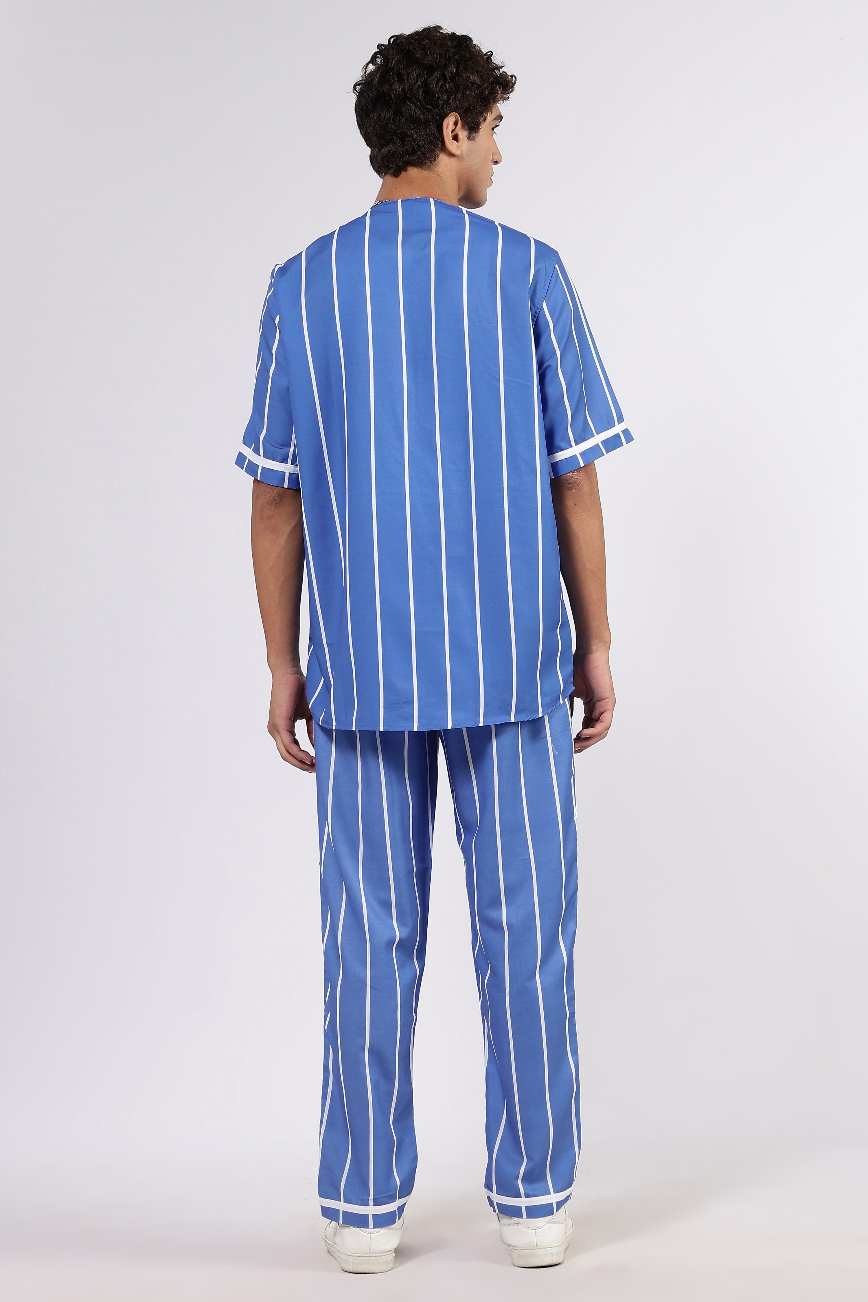 Baseball Printed Baseball Shirt & All Day Lounge Pant Relaxed Fit Co-Ord Set