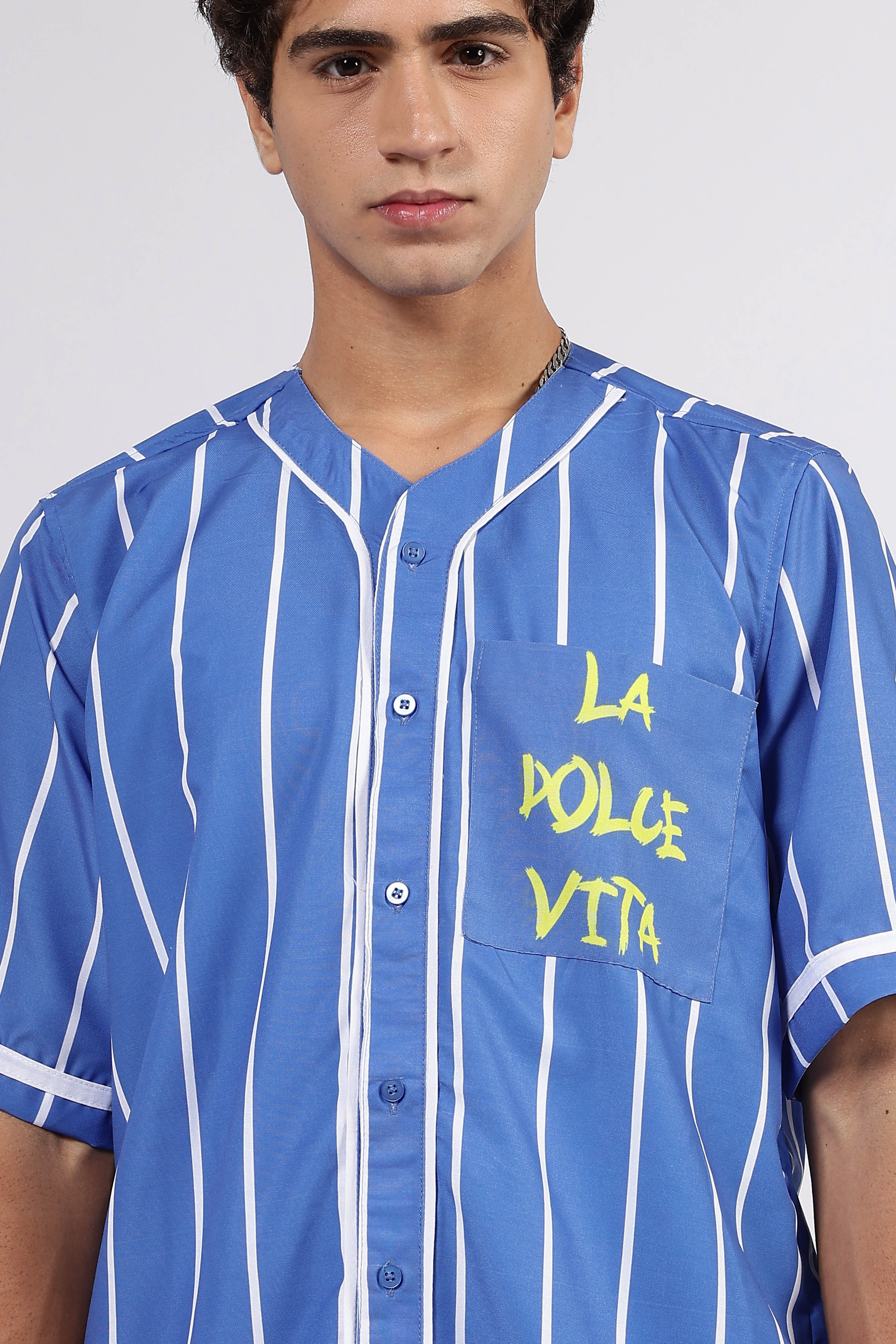 Baseball Printed Baseball Shirt & All Day Lounge Pant Relaxed Fit Co-Ord Set