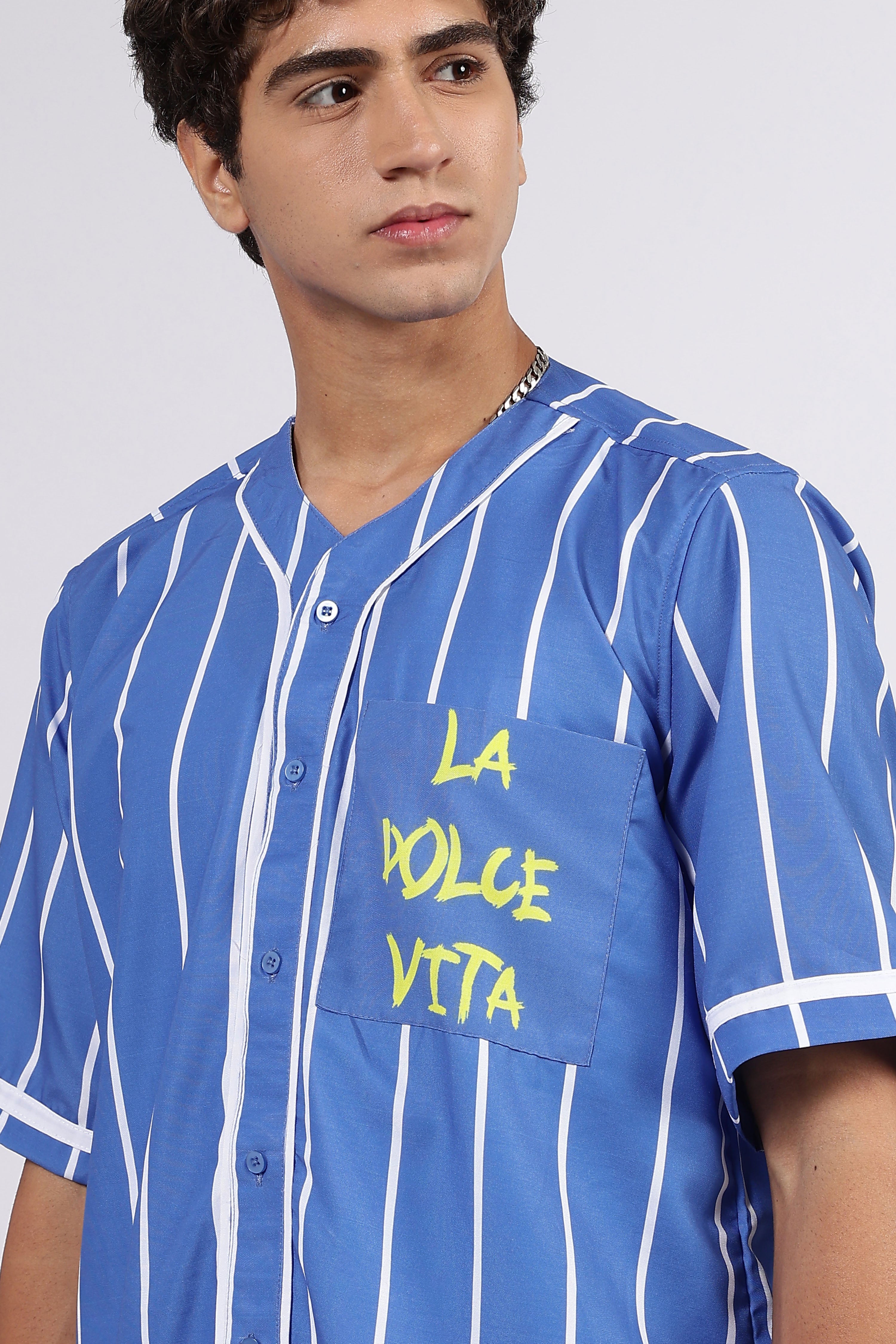 Baseball Printed Baseball Shirt & All Day Lounge Pant Relaxed Fit Co-Ord Set