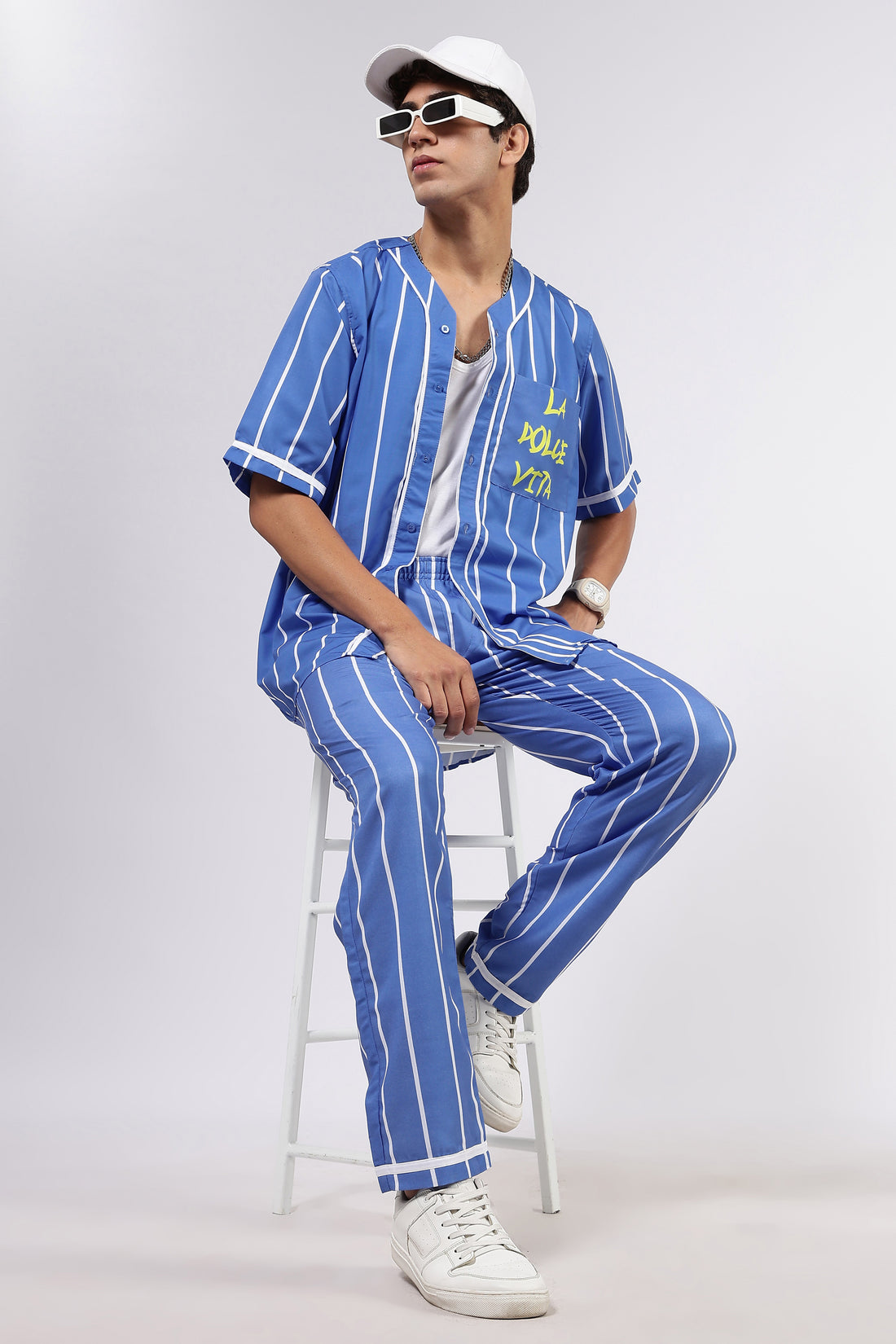 Baseball Printed Baseball Shirt & All Day Lounge Pant Relaxed Fit Co-Ord Set