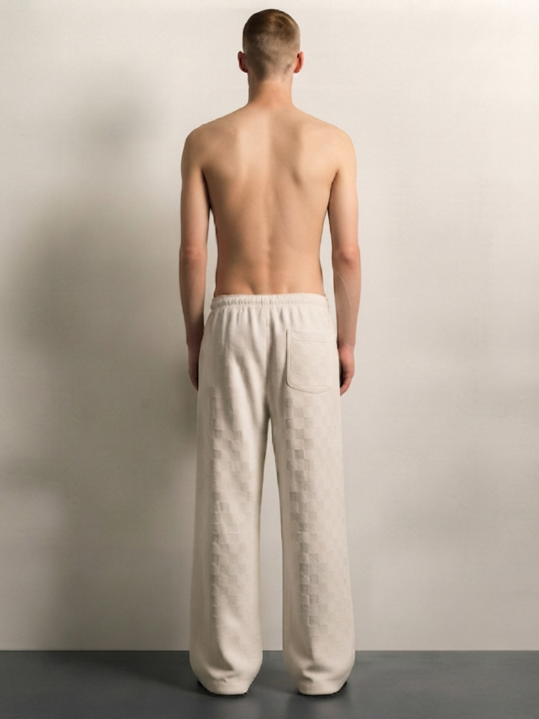 Off-White Super Soft Textured Extra Baggy Korean Pant