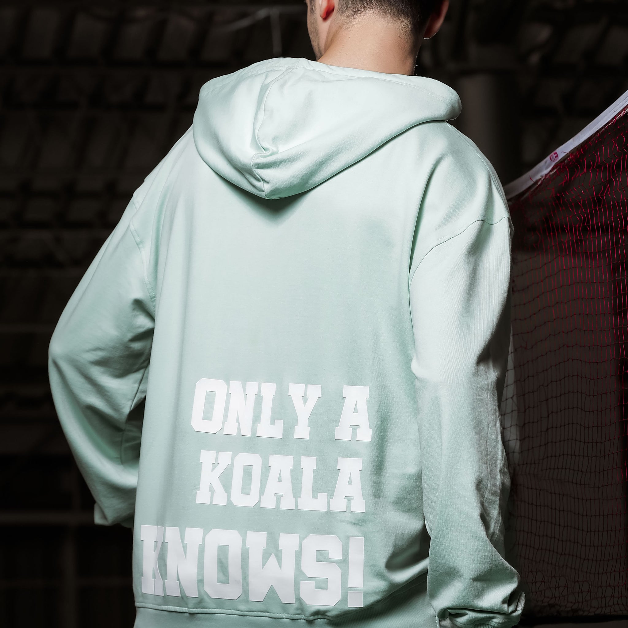 Unisex Relaxed Fit Mint Green Printed Hoodie